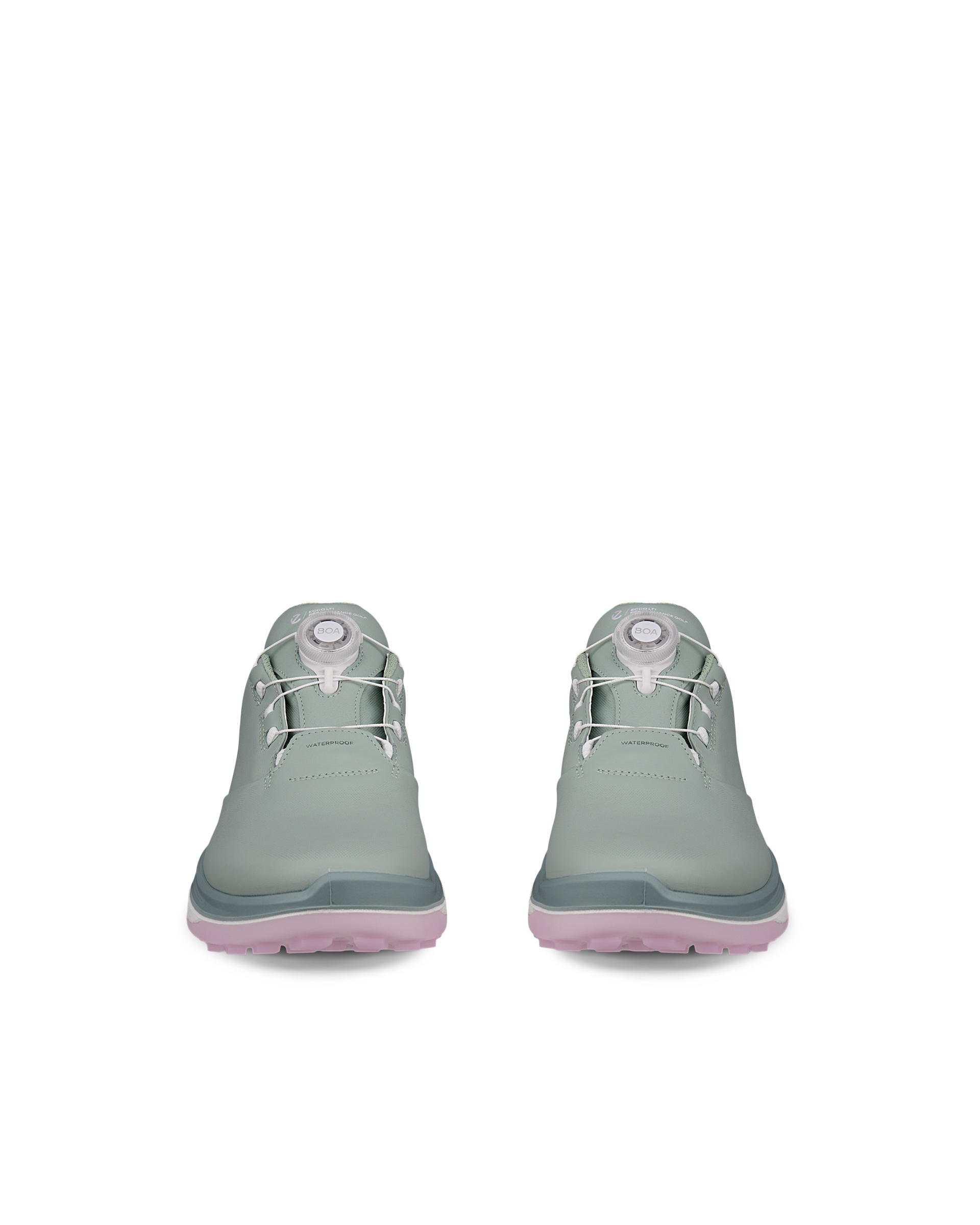 ECCO GOLF LT1 BOA WOMEN ウィメンズ レザーウォータープルーフゴルフシューズ - グリーン - Front pair