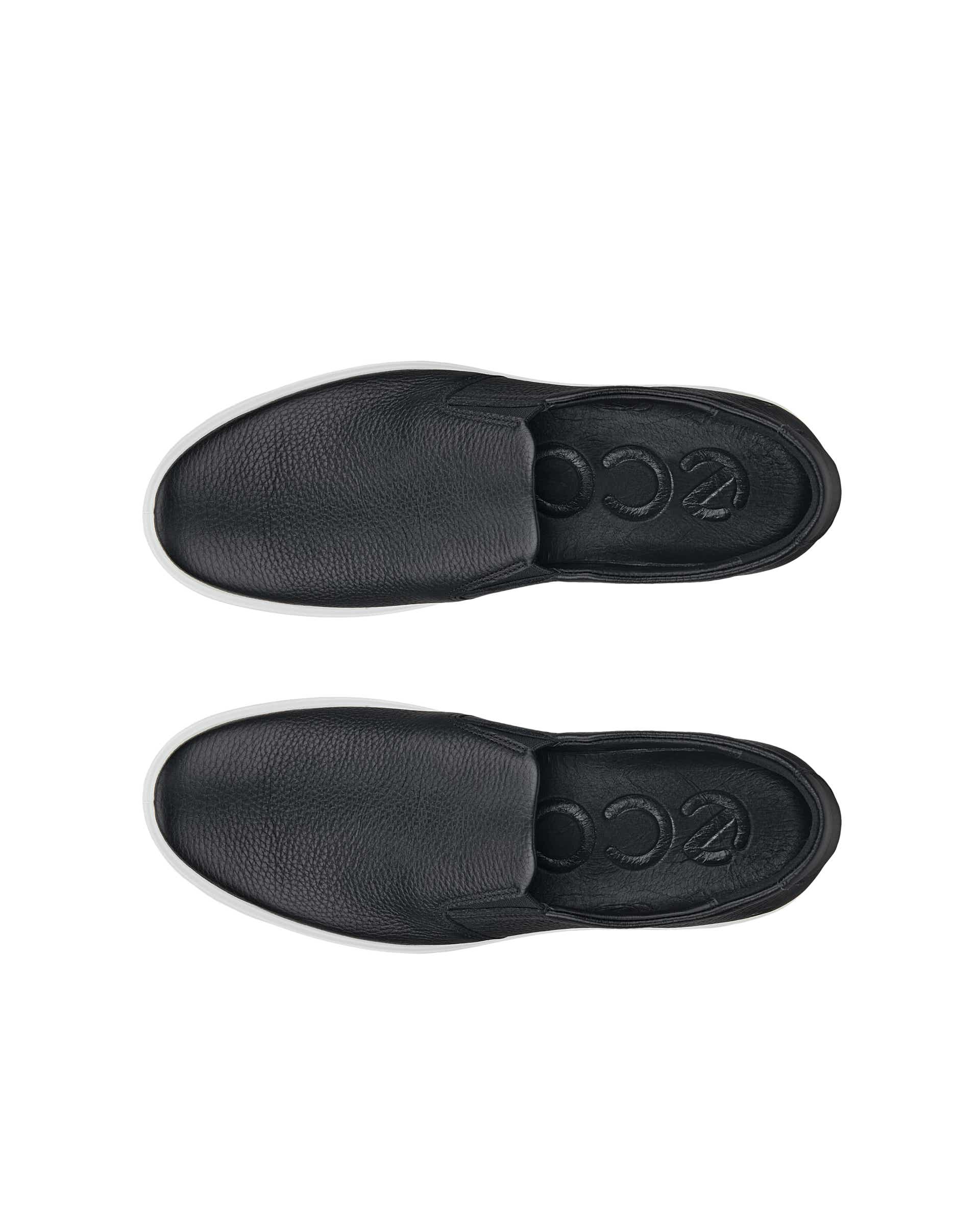 ECCO® Soft 60 férfi bőr sneaker - Fekete - Top left pair