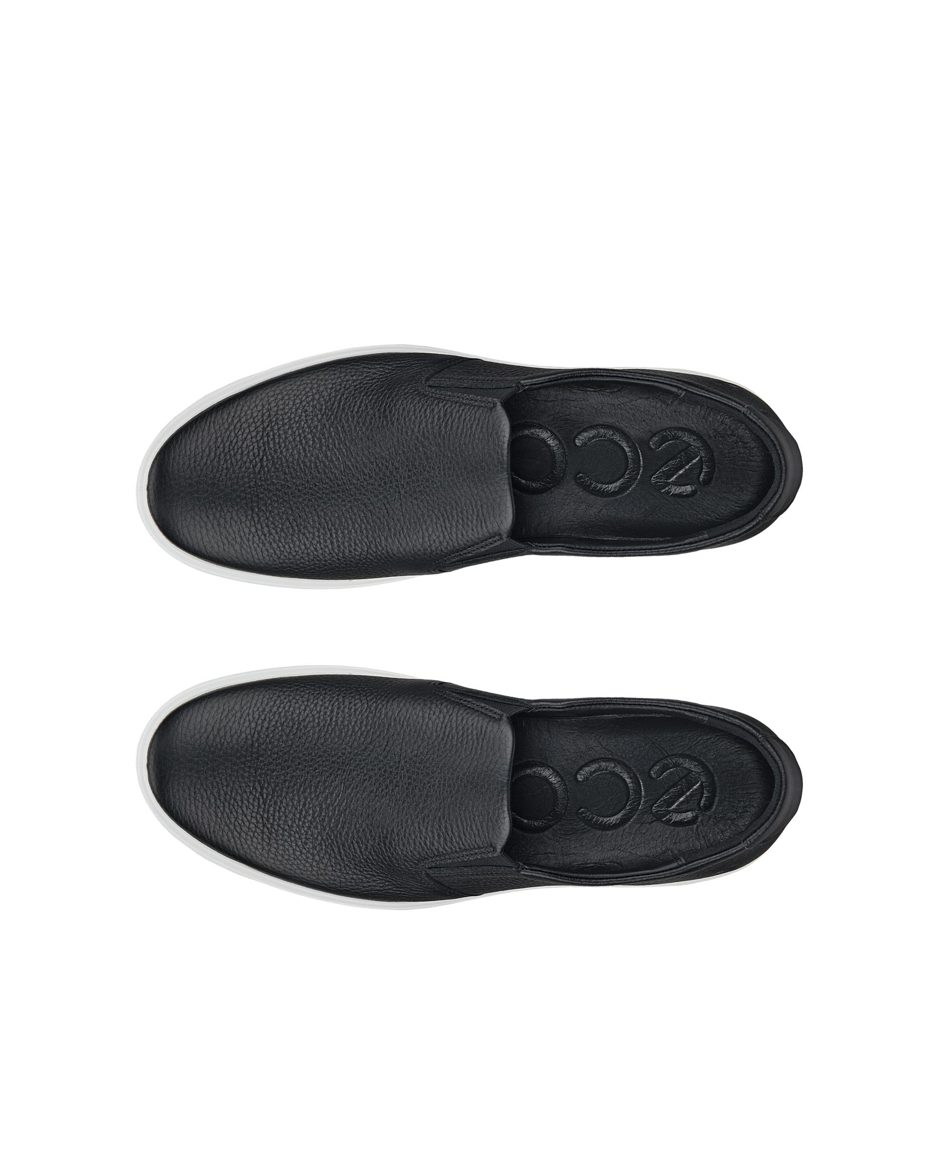Men's ECCO® Soft 60 Leather Slip-On - Black - Top left pair