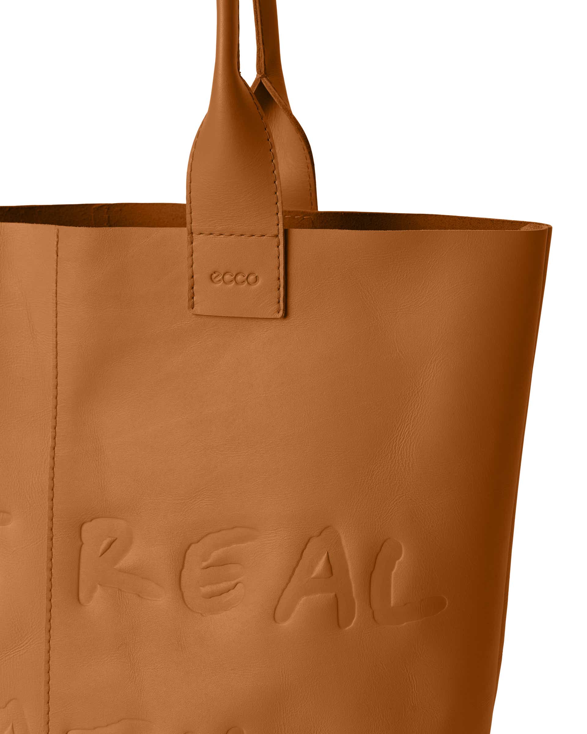 ECCO TOTE REAL LEATHER レザートートバッグ - ブラウン - Detail-2
