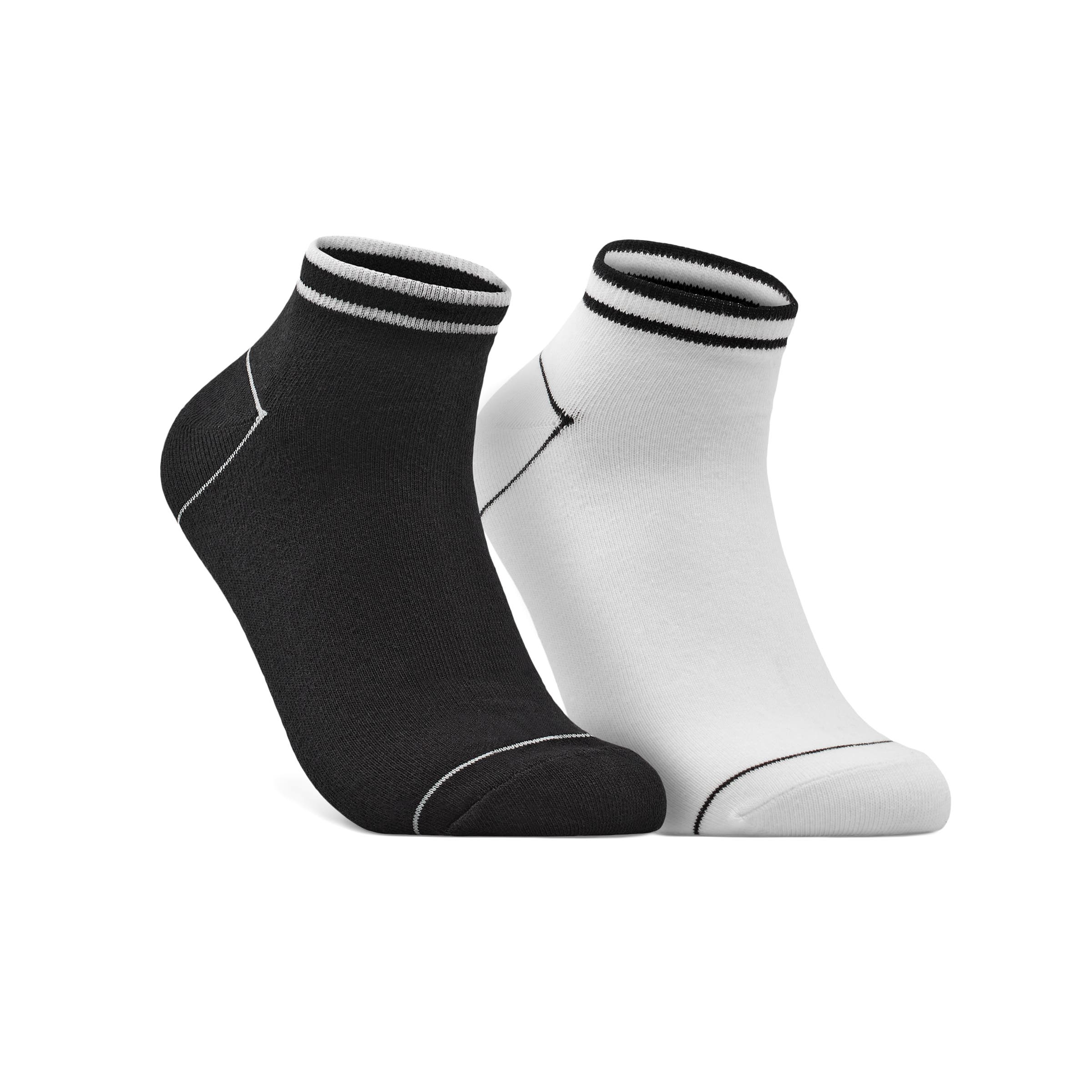 Unisex ECCO® Retro Stripe Low-Cut Socks (2-Pack) - Black - Main