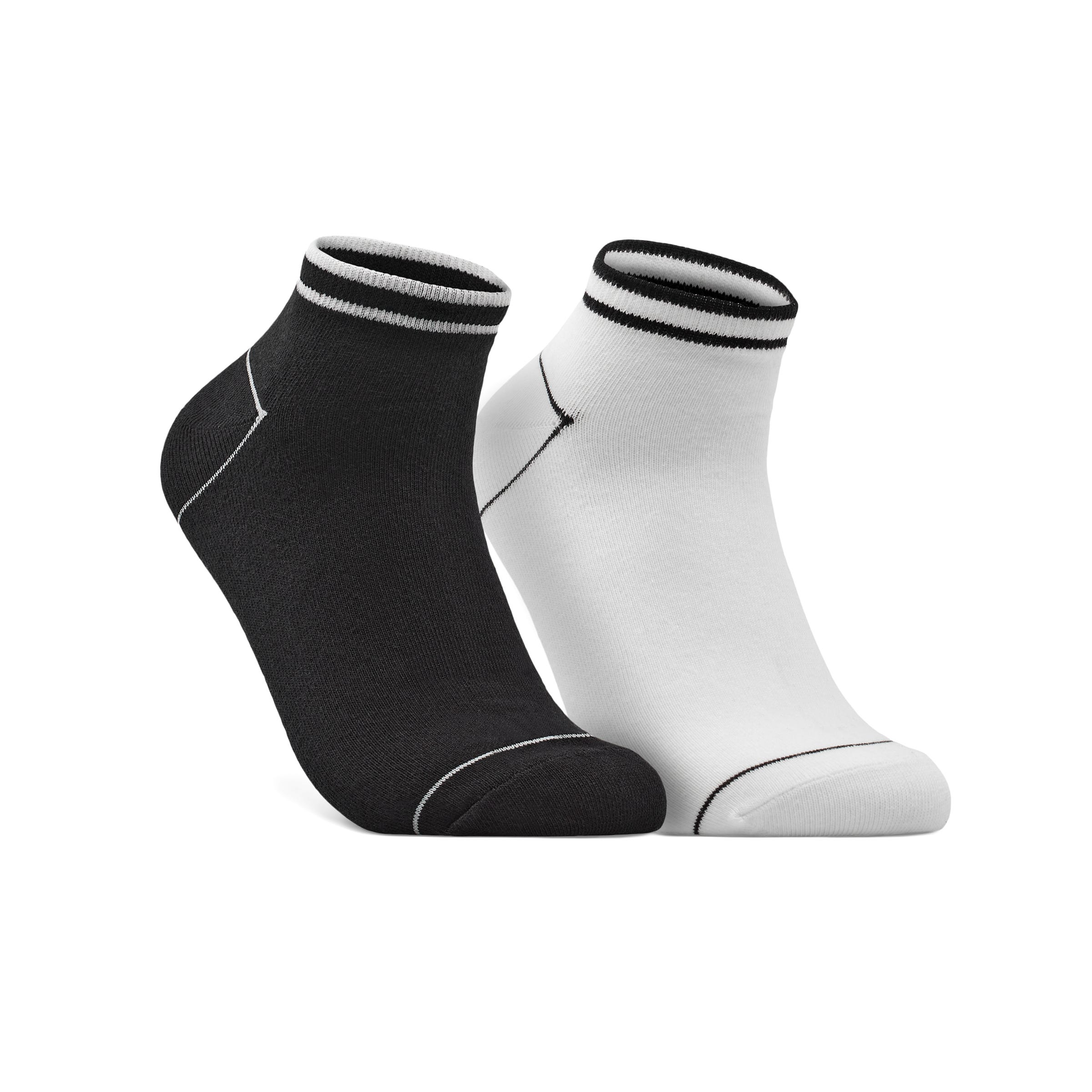 Unisex ECCO® Retro Stripe Low-Cut Socks (2-Pack) - Black - Main