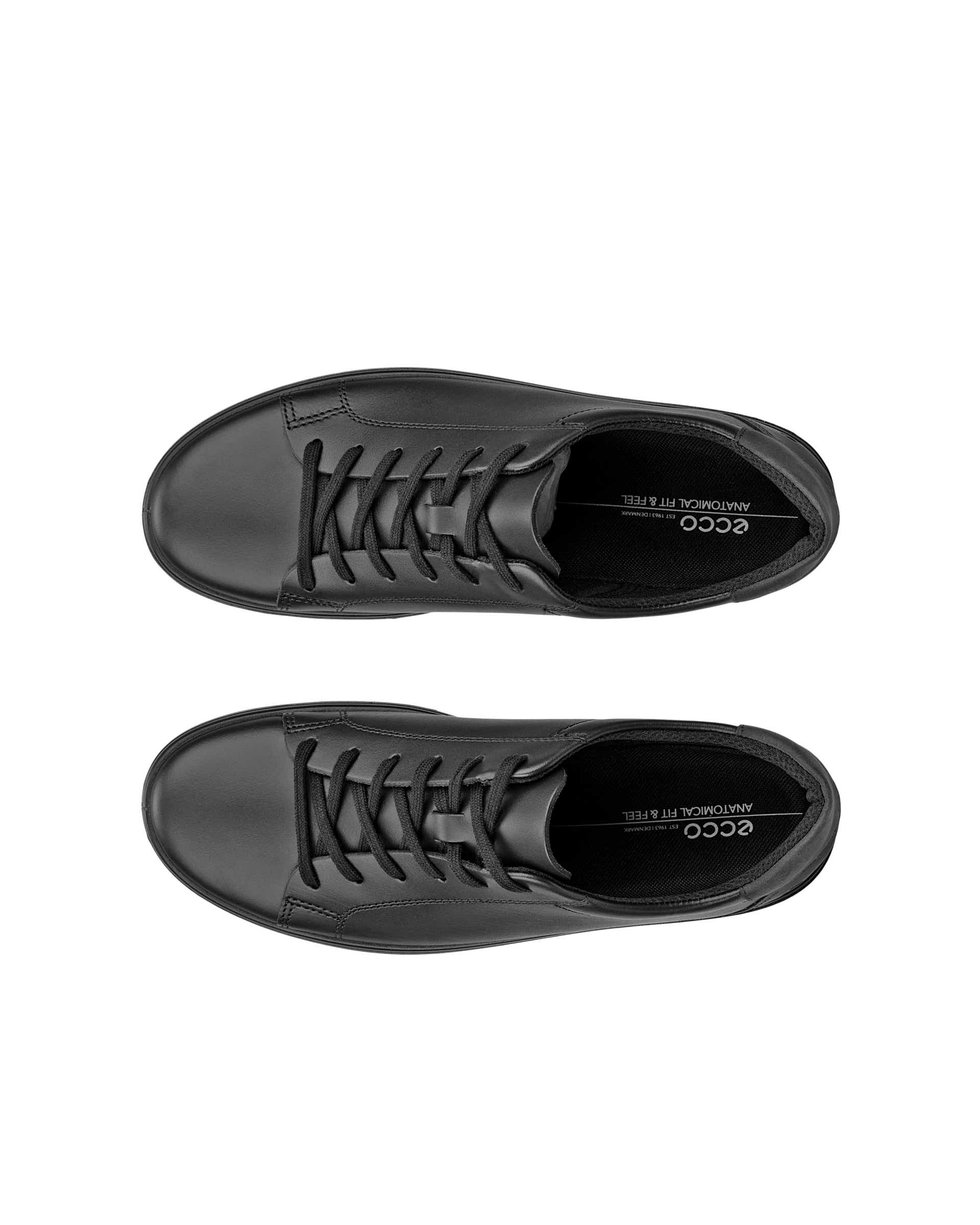 Zapatos de piel con cordones ECCO® CLASSIC SNEAKER para mujer - Negro - Top left pair