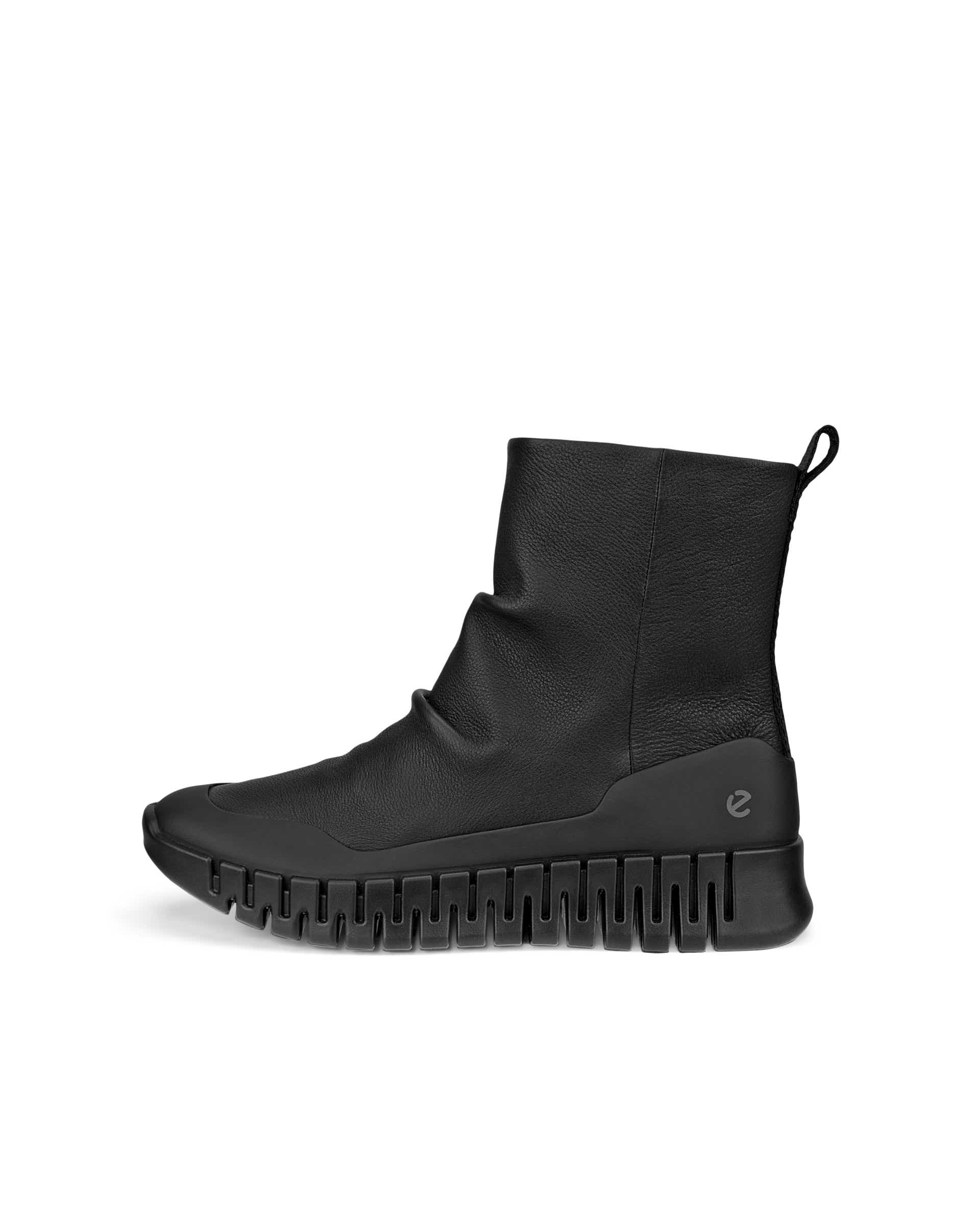 ECCO Gruuv ウィメンズ レザーブーティー - ブラック - Outside
