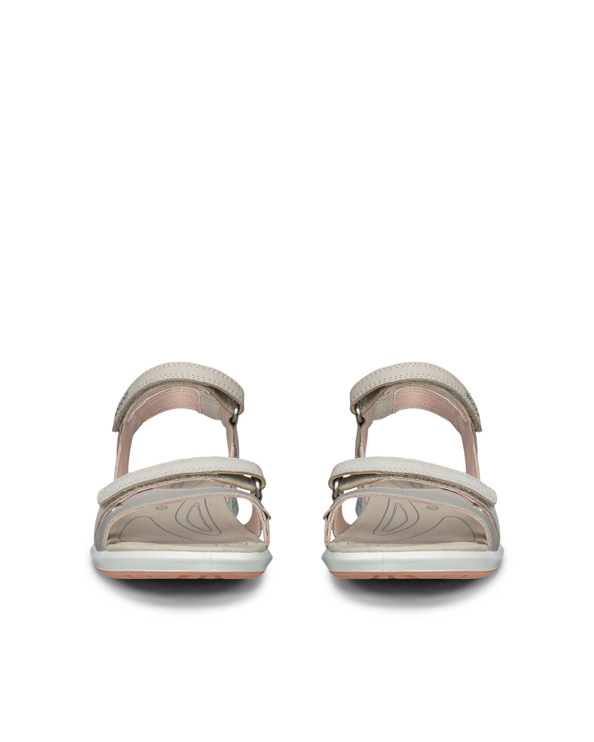 Women's ECCO® Cruise II Nubuck Flat Sandal - Grey - Front pair