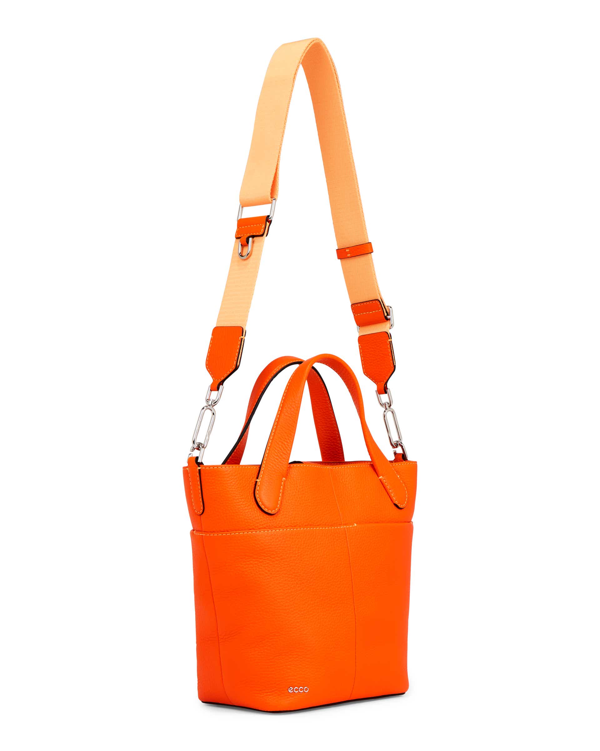 ECCO Tote Pebbled レザートートバッグ | オレンジ ECCO Tote Pebbled レザートートバッグ | オレンジ