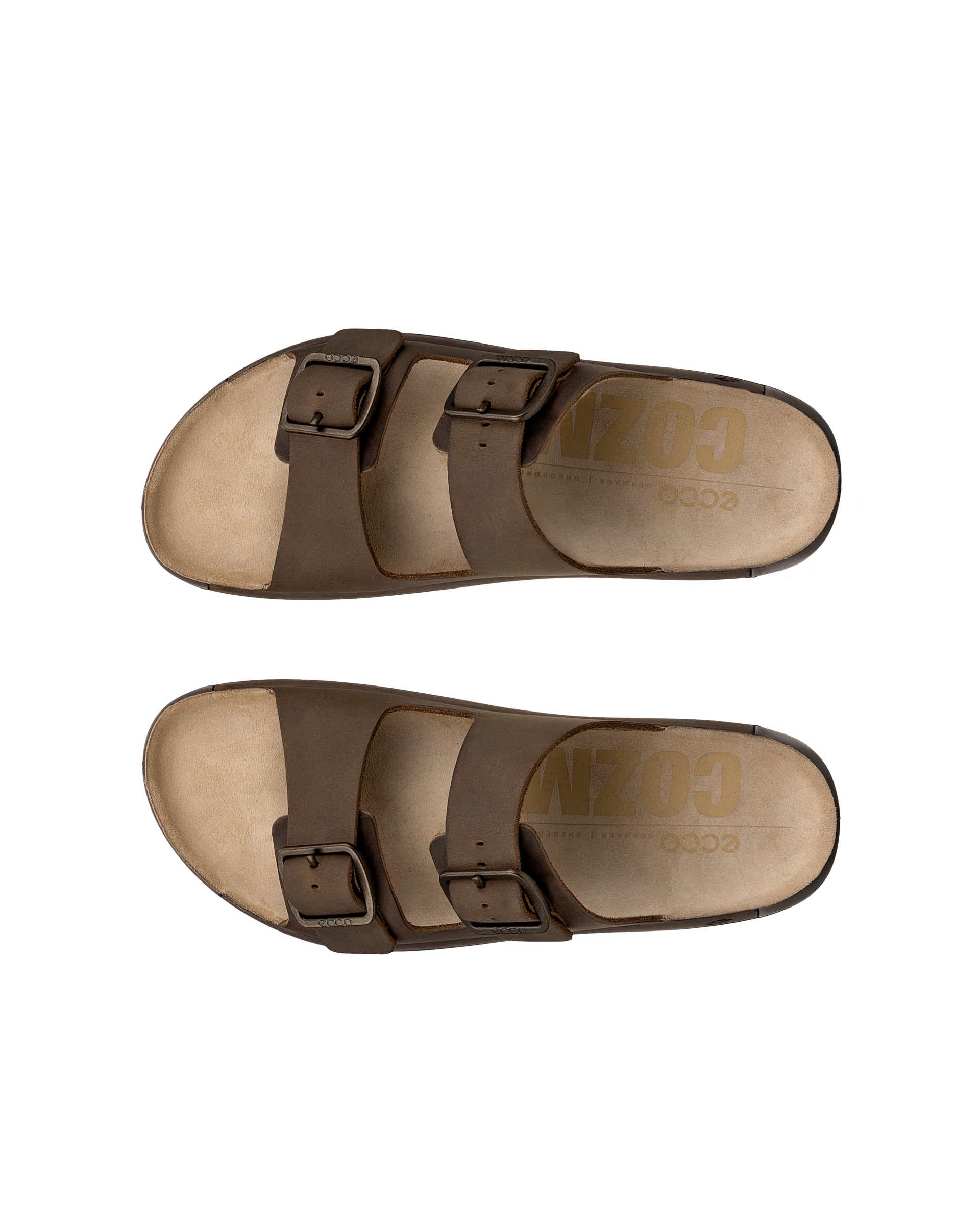 ECCO® Cozmo muške sandale od nabuka s dvjema trakama - Smeđa - Top left pair