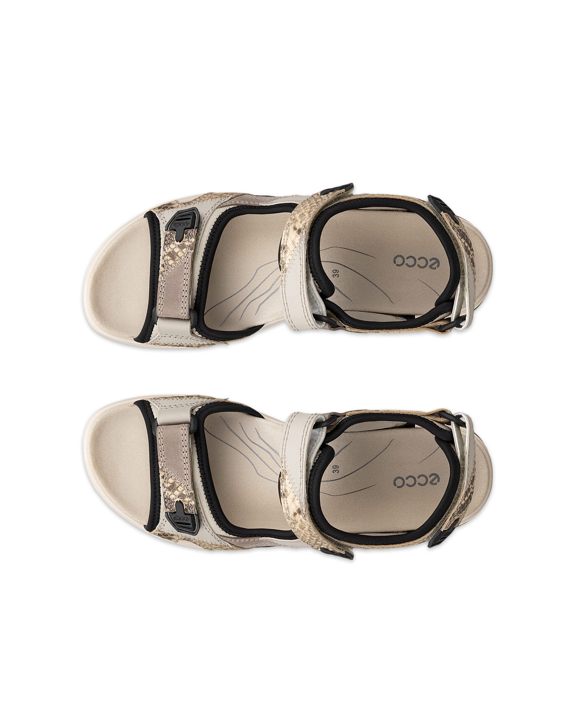 Women's ECCO® Offroad Nubuck Hiking Sandal - Beige - Outside