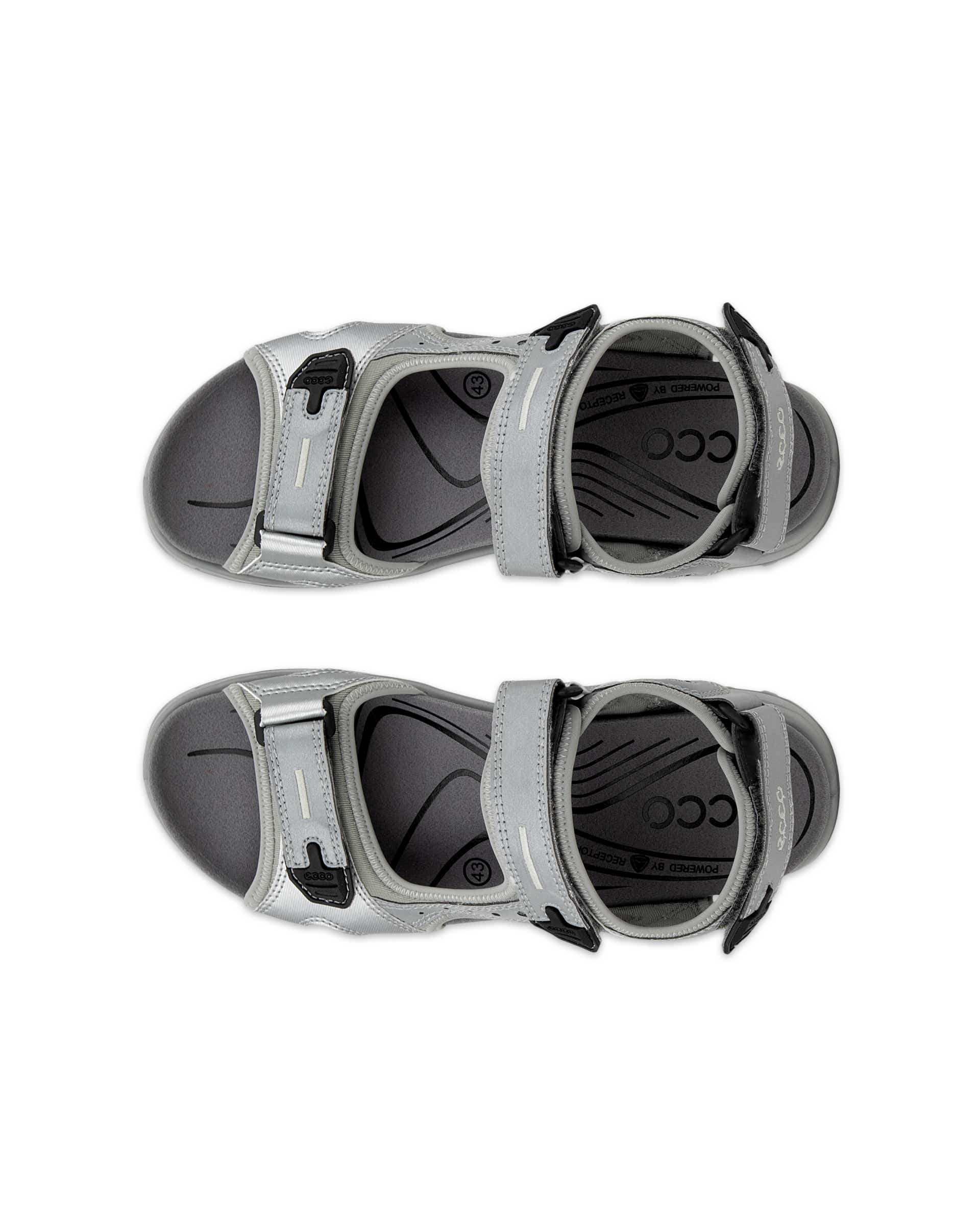 Men's ECCO® Offroad Textile Two Strap Sandal - Gray - Top left pair