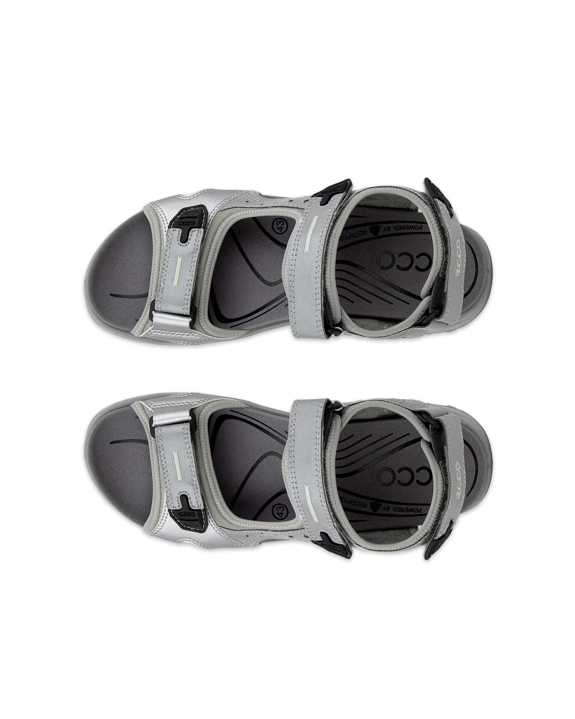 Men's ECCO® Offroad Textile Two Strap Sandal - Gray - Top left pair