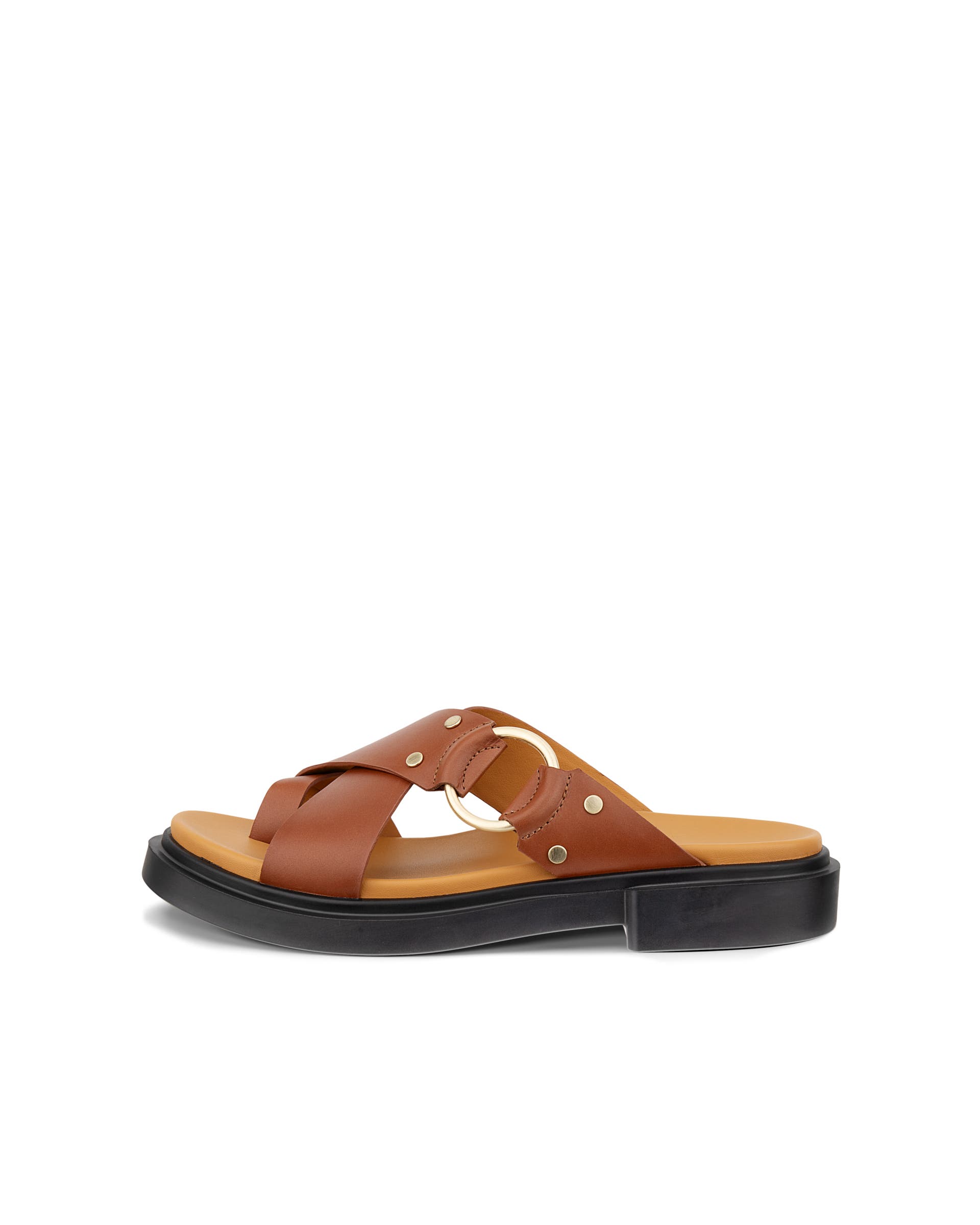 Women's ECCO® Metropole Seoul Leather Ring Sandal - Brown - Outside