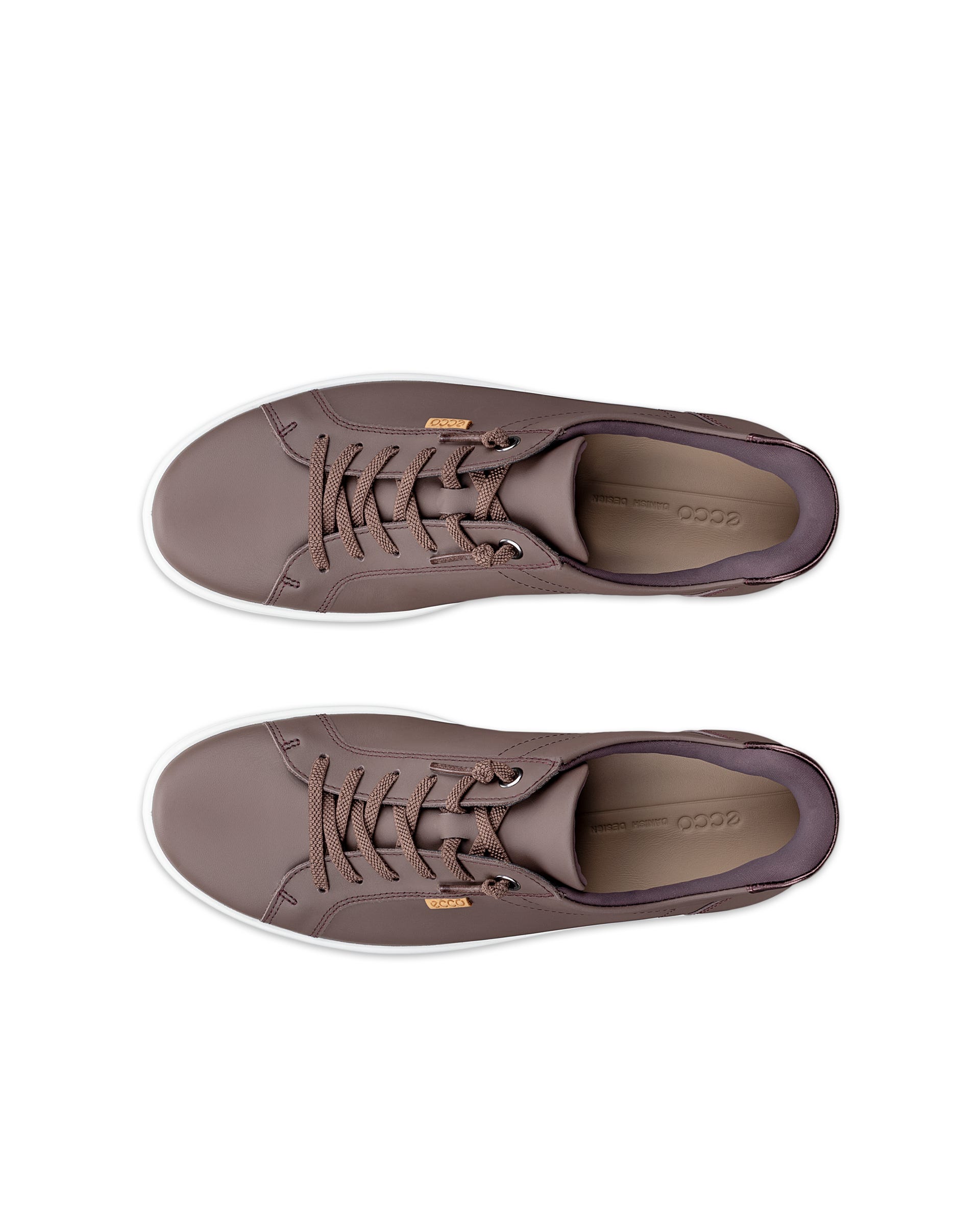 Women's ECCO® SOFT 7 Leather Trainer - Purple - Outside