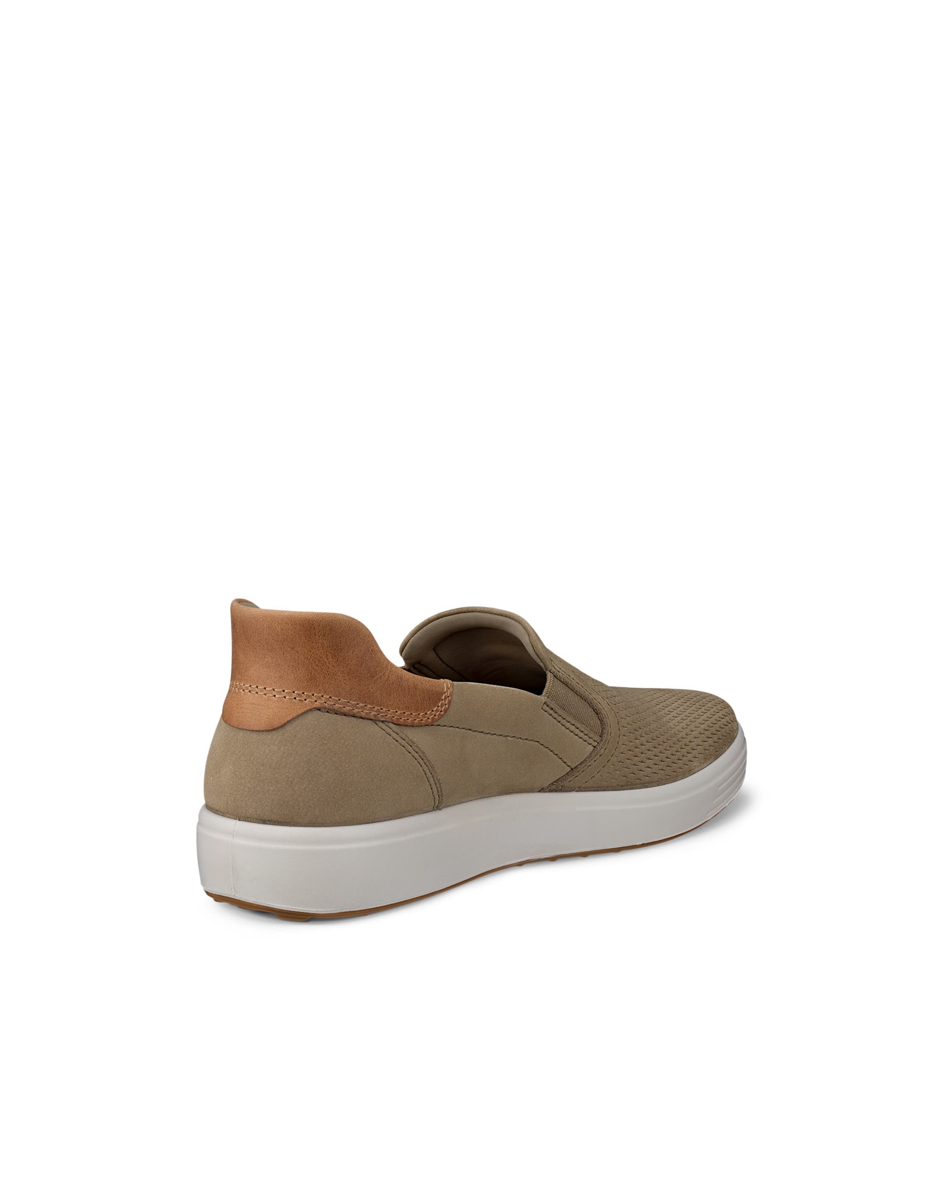 Men's ECCO® Soft 7 Nubuck Slip-On - Brown - Back