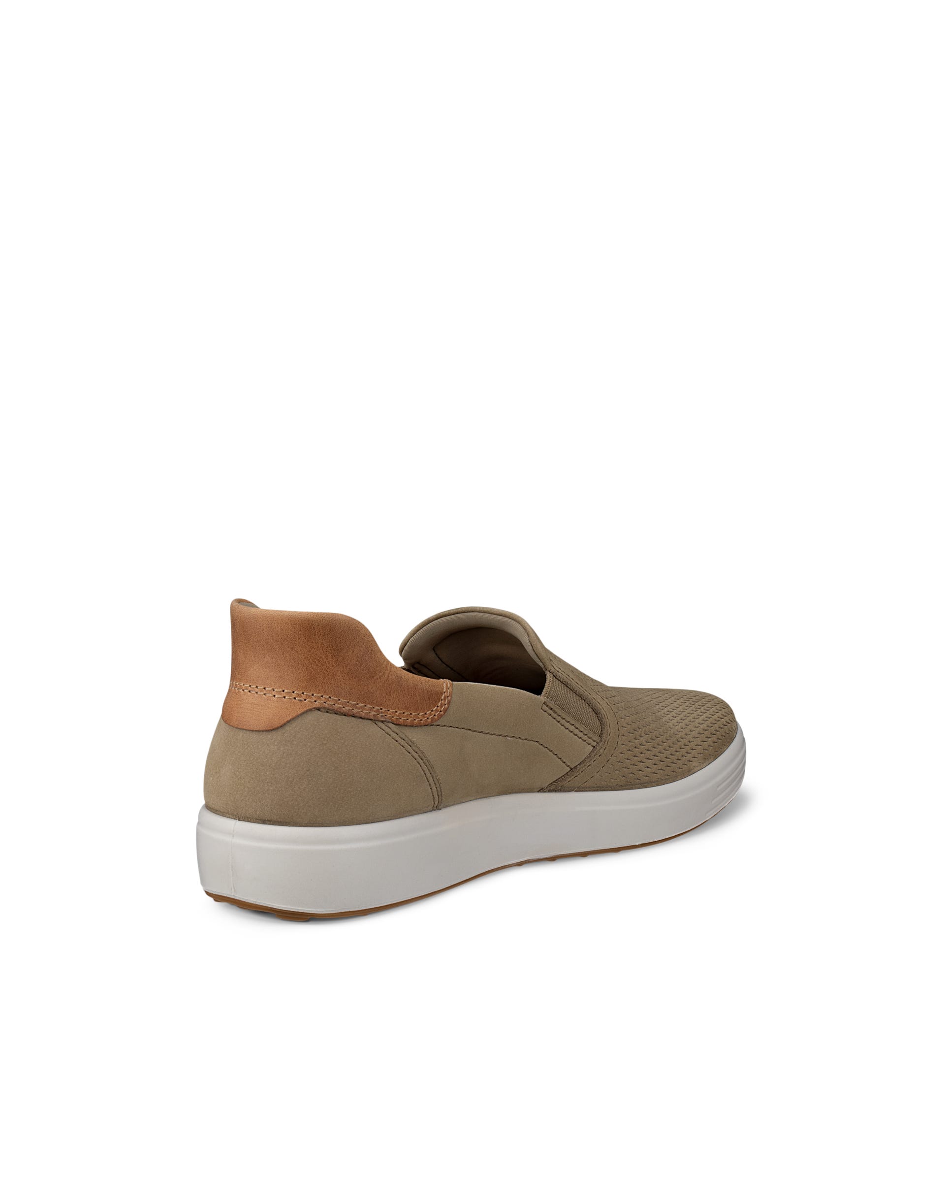Men's ECCO® Soft 7 Nubuck Slip-On - Brown - Back