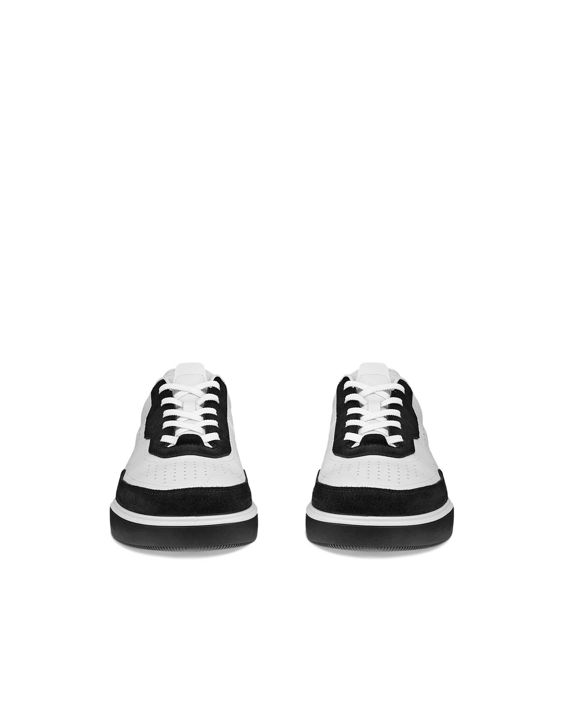 ECCO® Street Court baskets en cuir pour homme - Blanc - Front pair