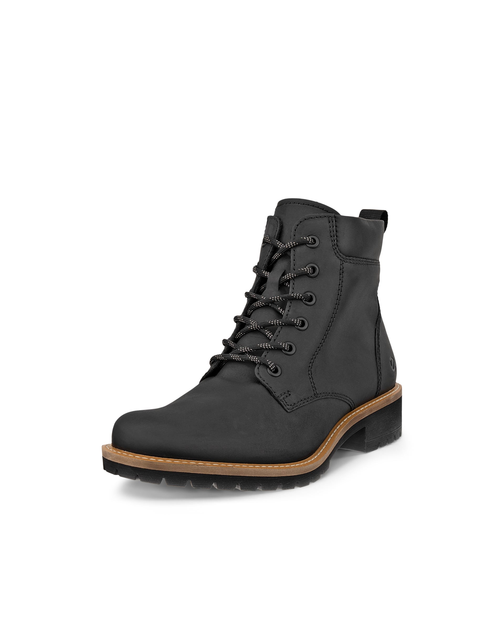 ECCO® ELAINA Damen Schnürstiefel aus Nubukleder - Schwarz - Outside