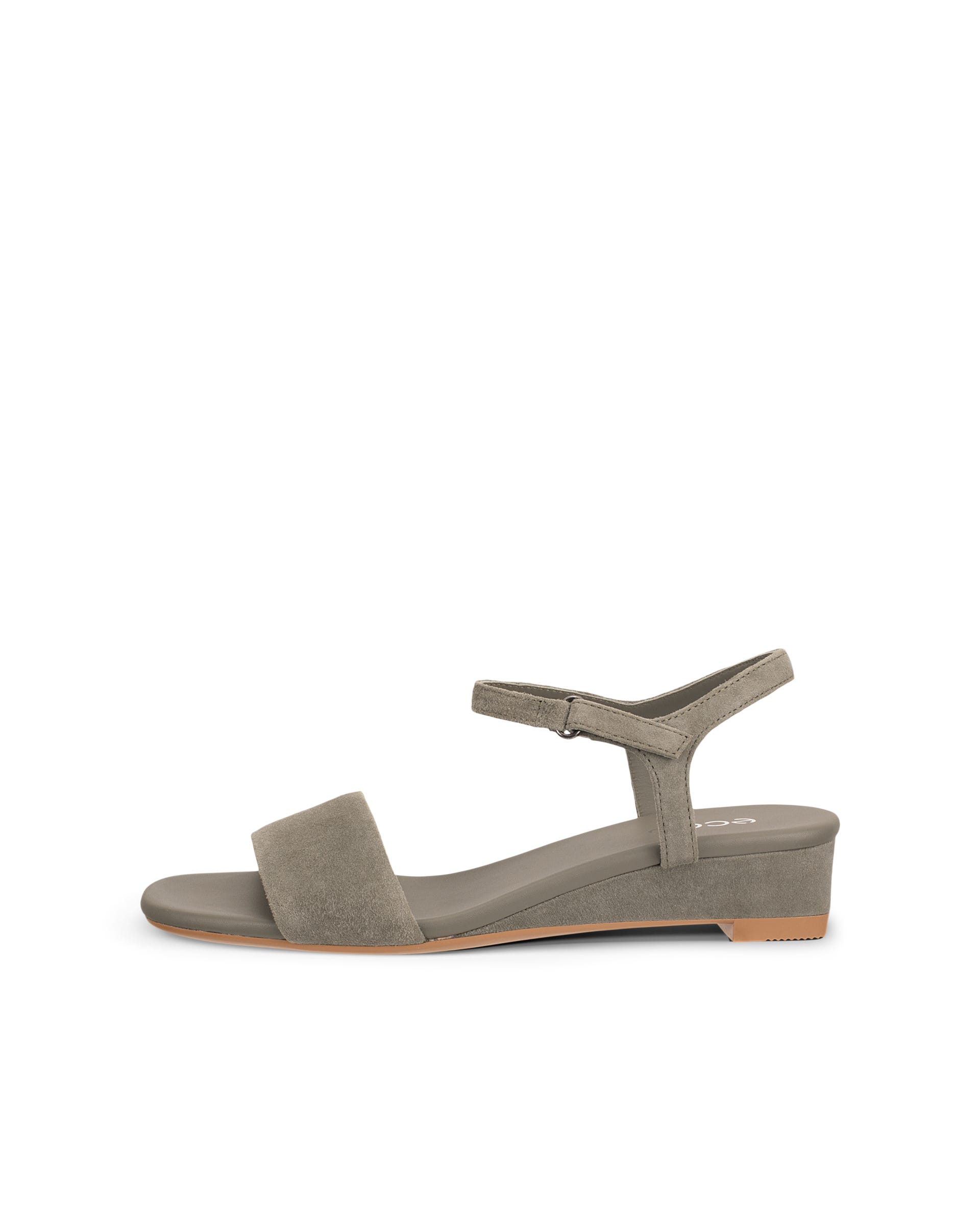 Women's ECCO® Astrid Leather Wedge Sandal - Green - Outside