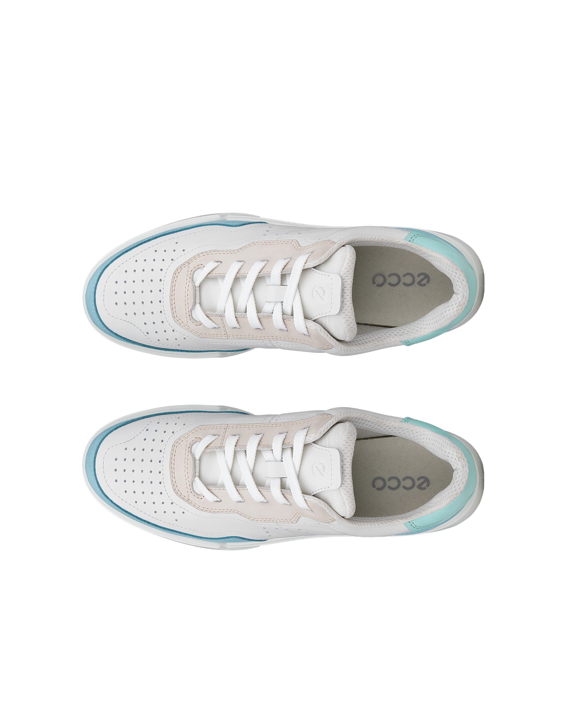 Women's ECCO® Street Court Leather Sneaker - White - Top left pair