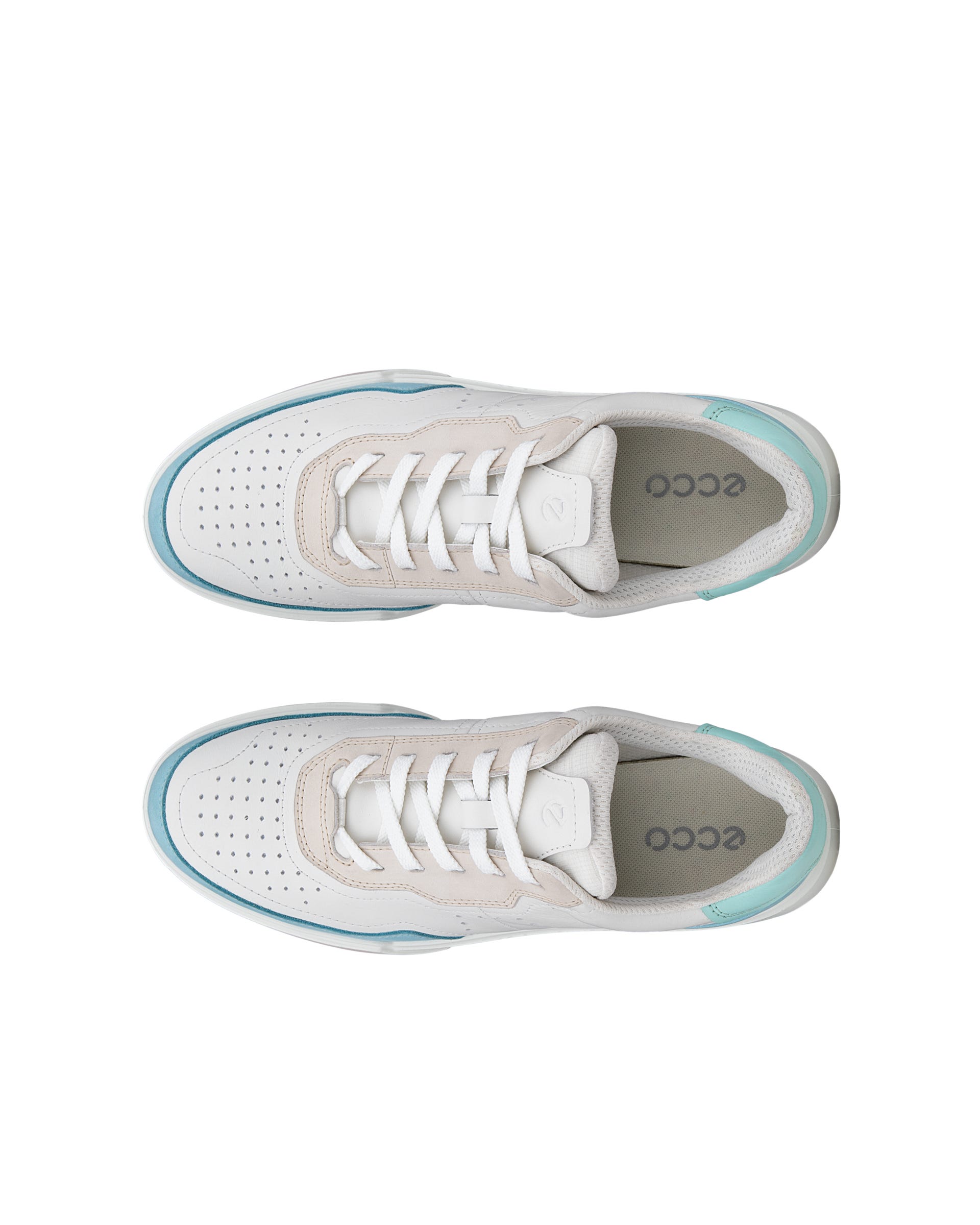 Women's ECCO® Street Court Leather Sneaker - White - Top left pair