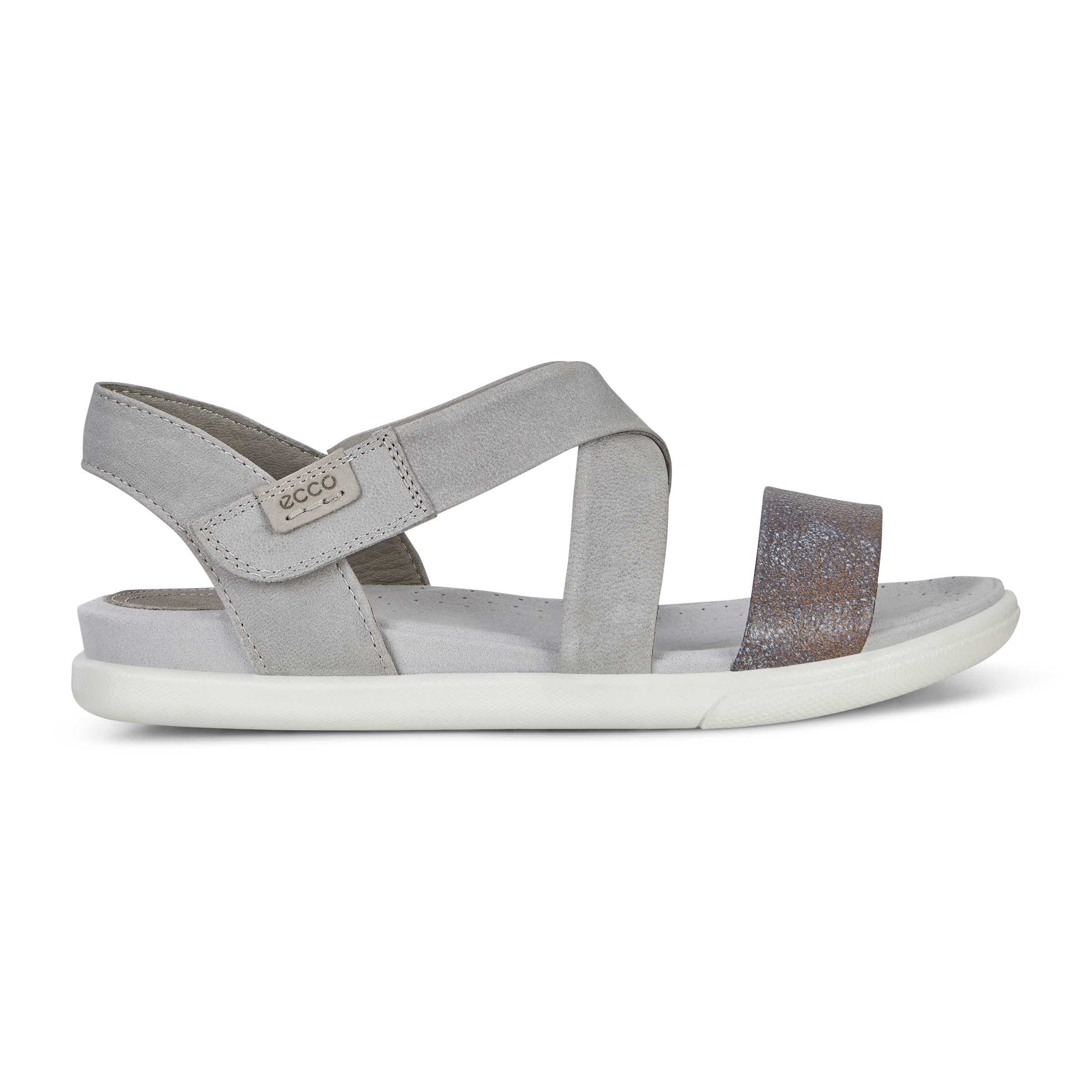 ECCO Damara Crisscross Sandal - Grey - Outside