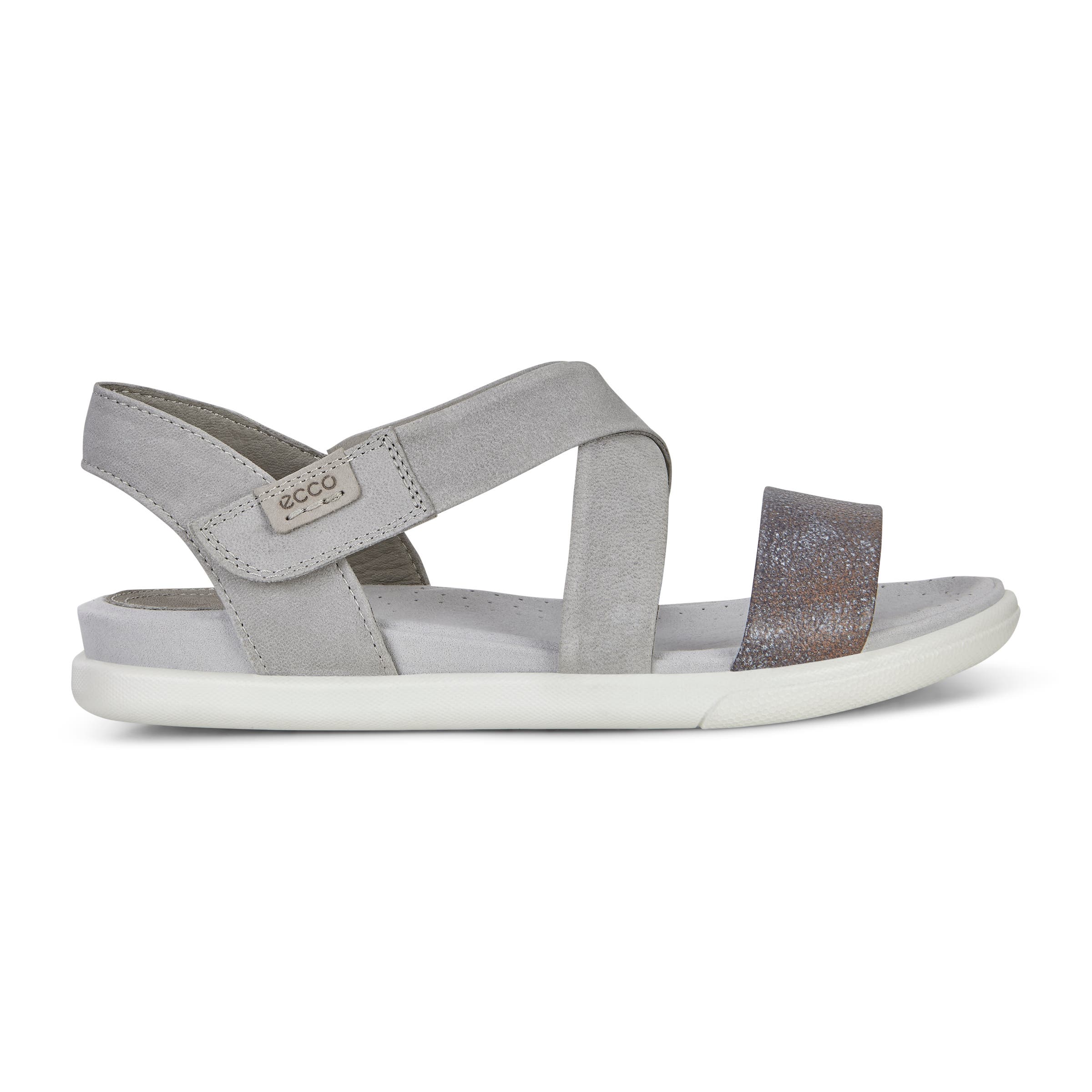 ECCO Damara Crisscross Sandal - Grey - Outside