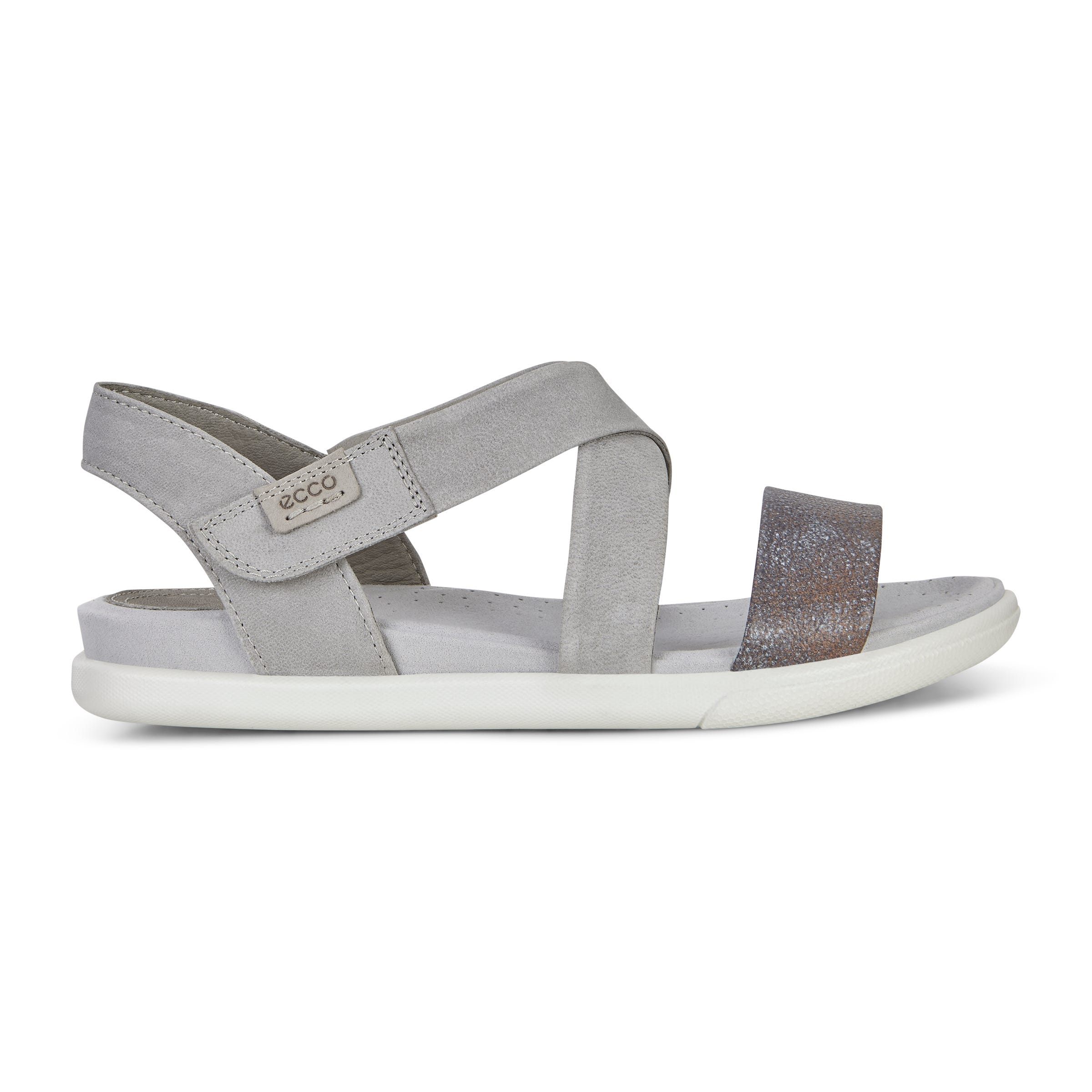 ECCO Damara Crisscross Sandal - Grey - Outside