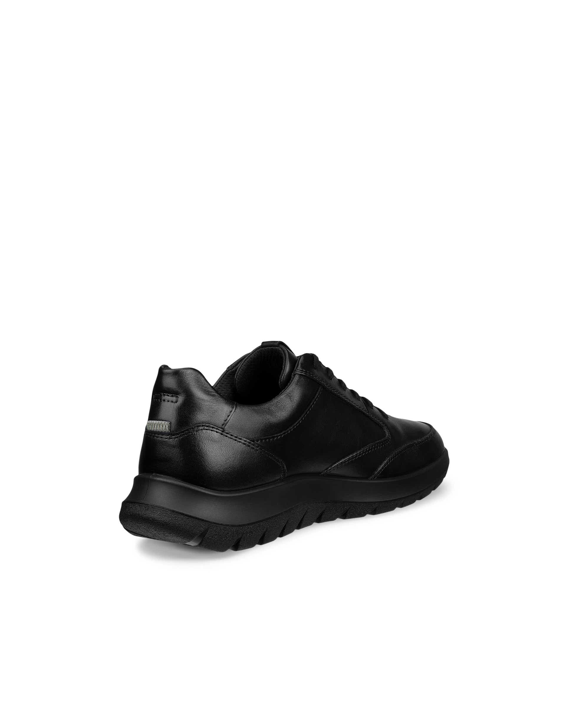 Men's ECCO® CITY STRIDE Leather Trainer - Black - Back