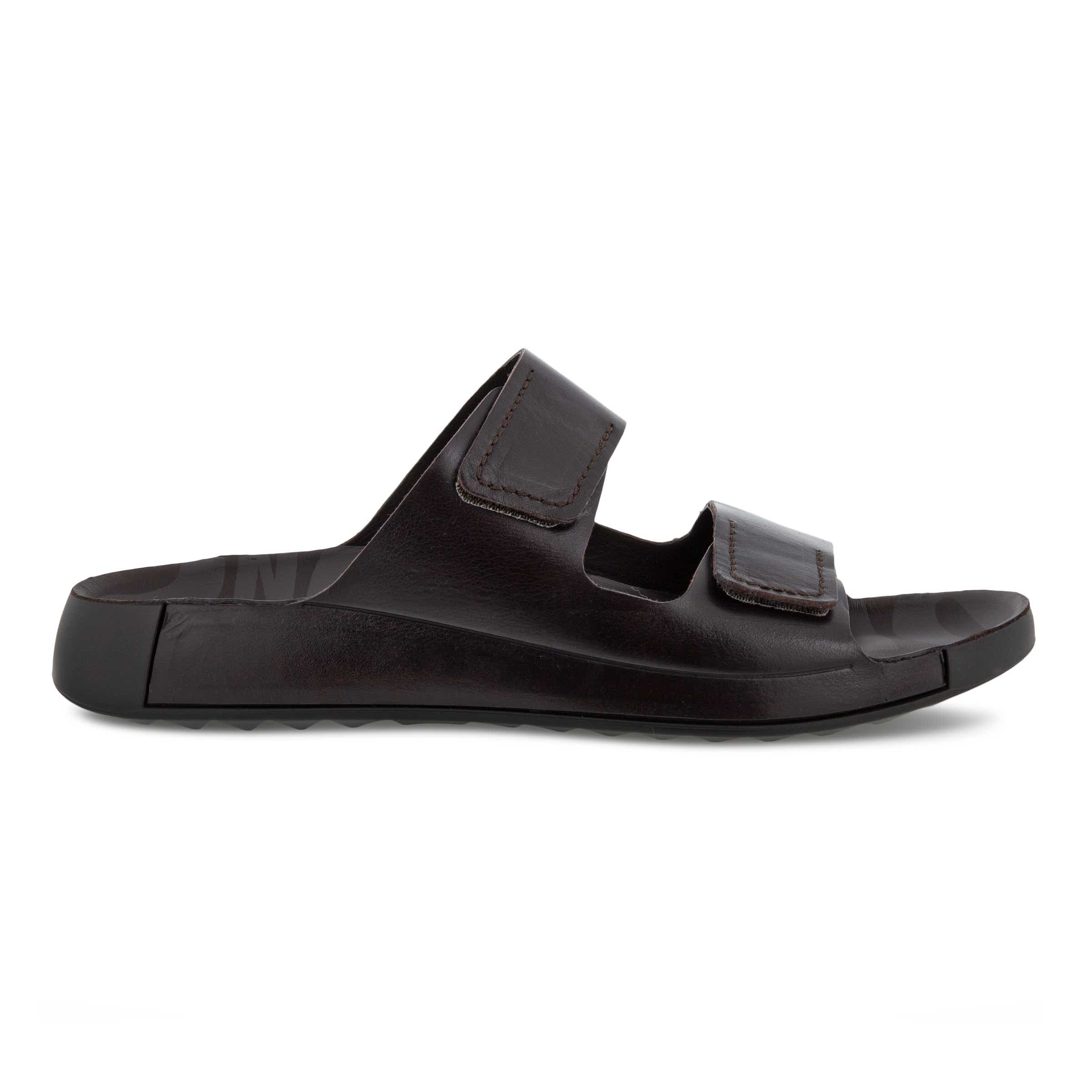 Men's ECCO® Cozmo Leather Buckle Two Strap Sandal  - Brown - Outside