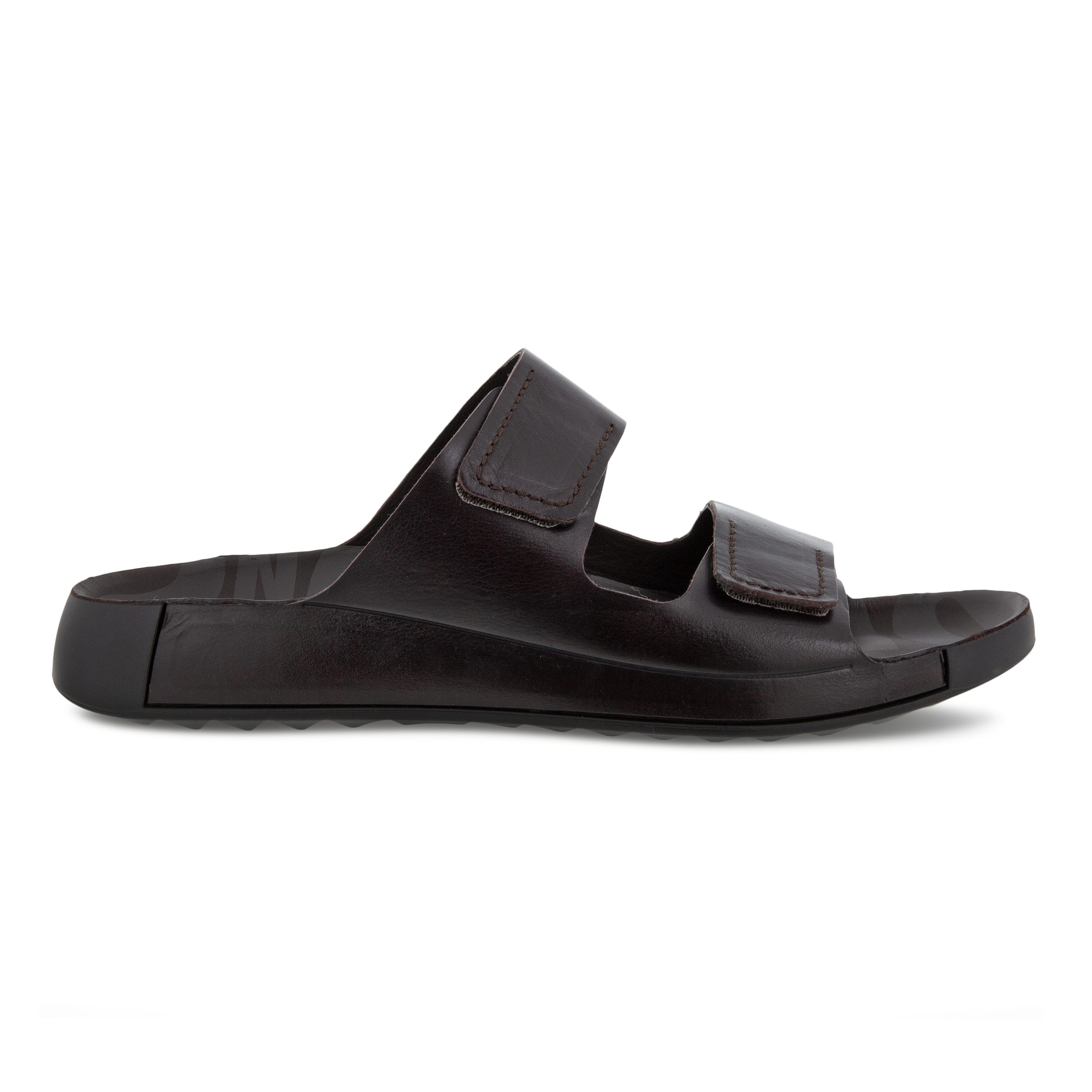 Men's ECCO® Cozmo Leather Buckle Two Strap Sandal - Brown - Outside