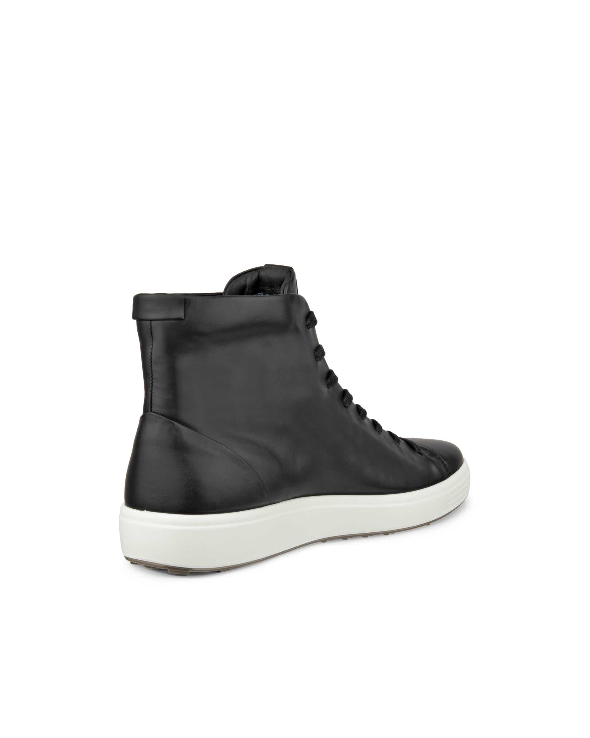 Men's ECCO® Soft 7 Leather Lace-Up Boot | Black