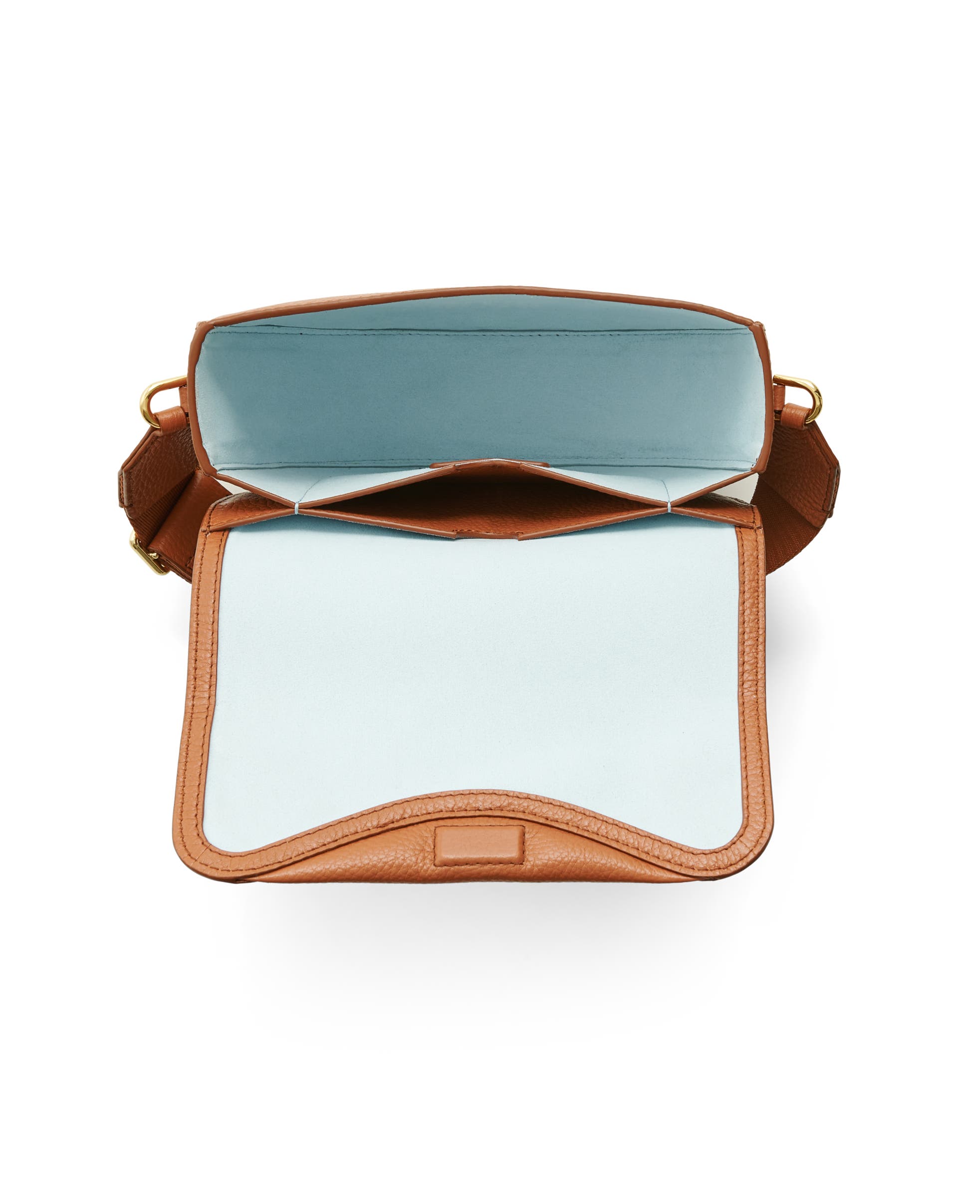 Skórzana torebka przez ramię ECCO® Saddle Bag - Brązowy - Birdeye