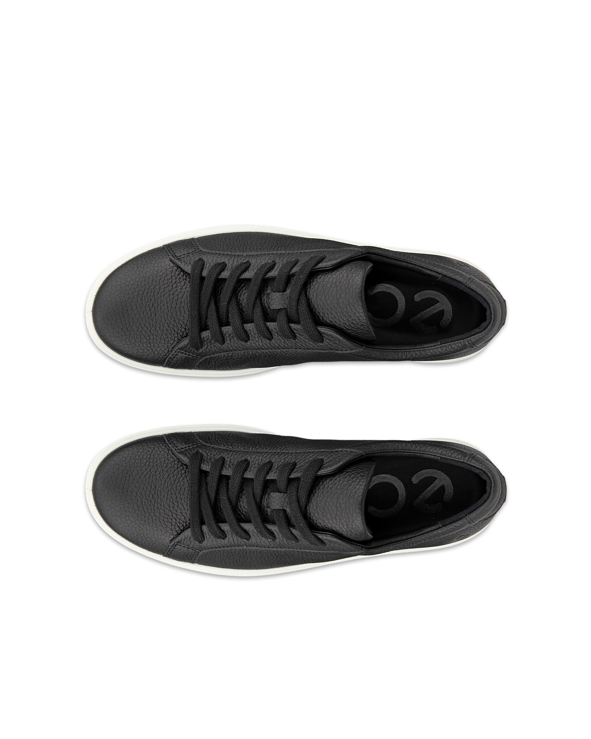 ECCO SOFT 60 WOMENS SNEAKER ウィメンズ レザースニーカー - ブラック - Top left pair