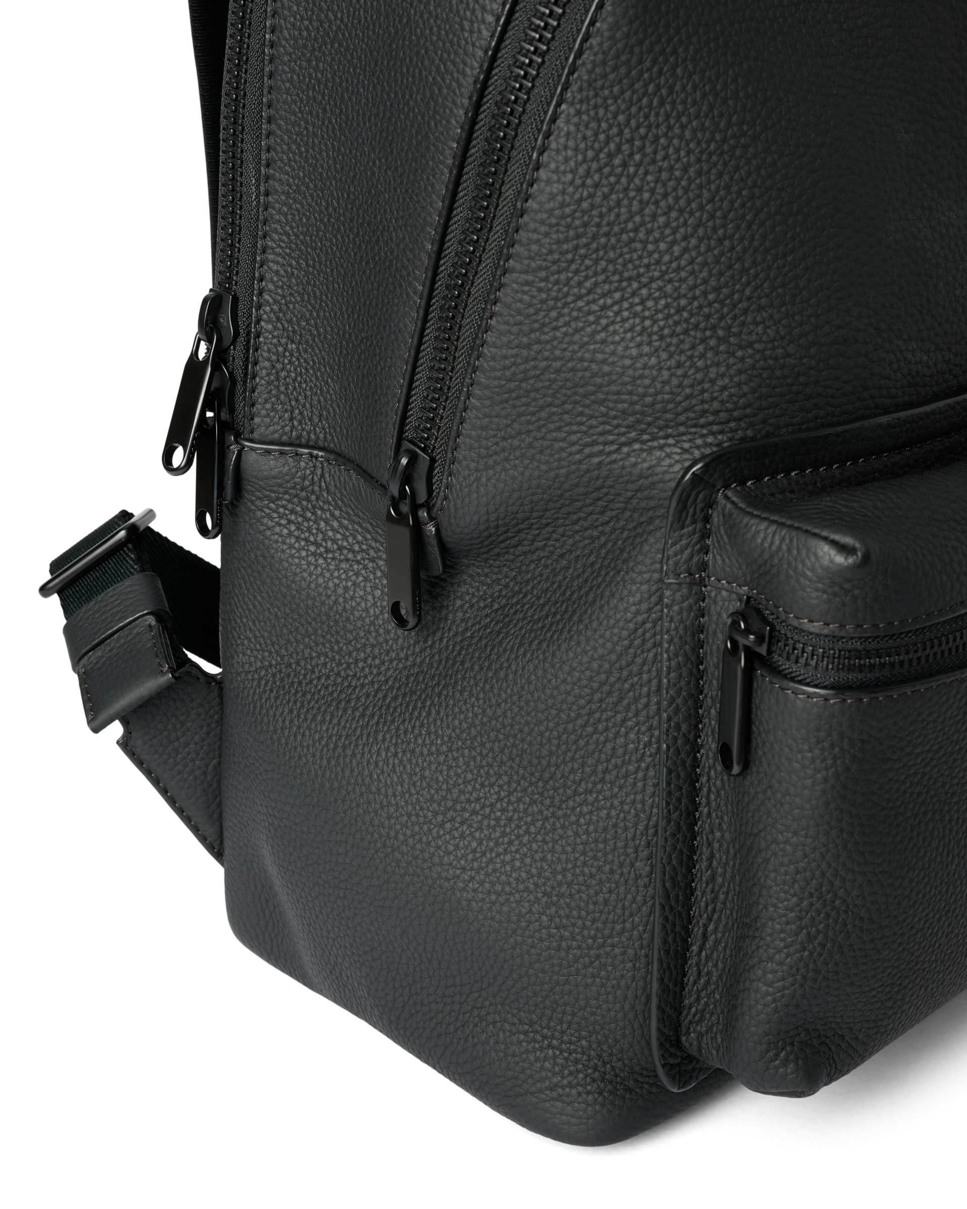 ECCO® Round Pack sac à dos en cuir - Noir - Detail-1