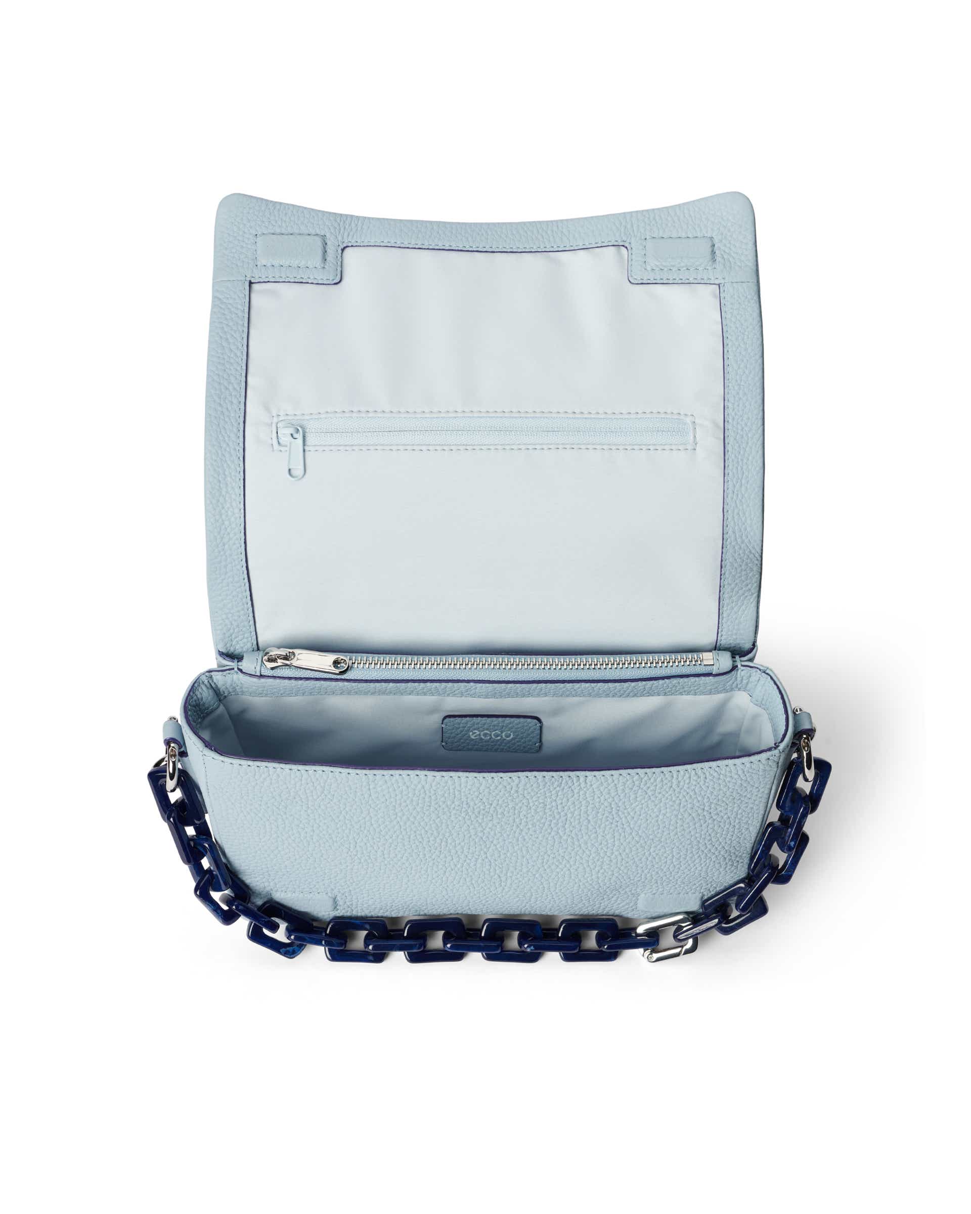 ECCO Pinch Large Soft Pebbled With Chain レザークロスボディバッグ - ブルー - Inside