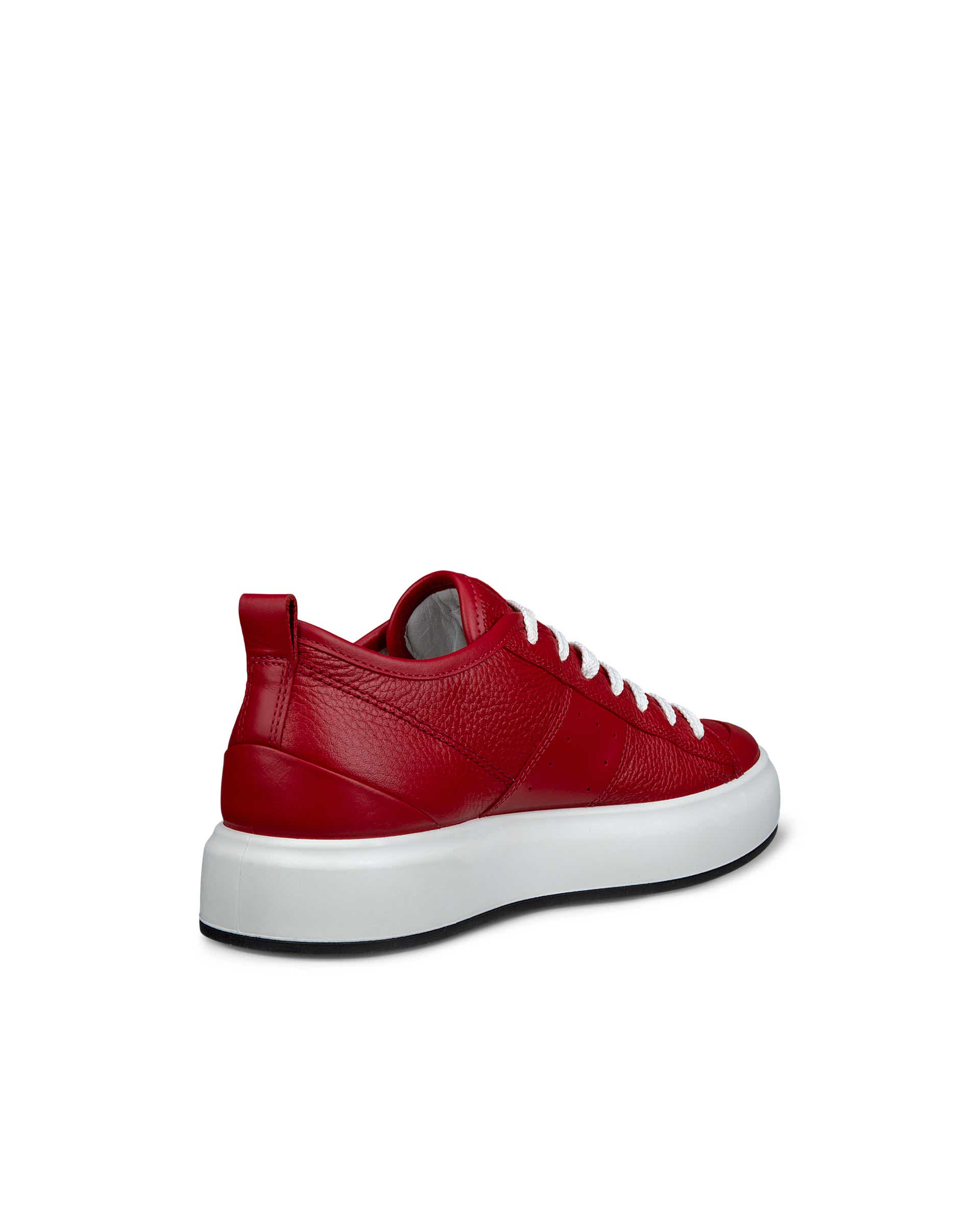 Women's ECCO® Street Ace Leather Sneaker - Red - Back