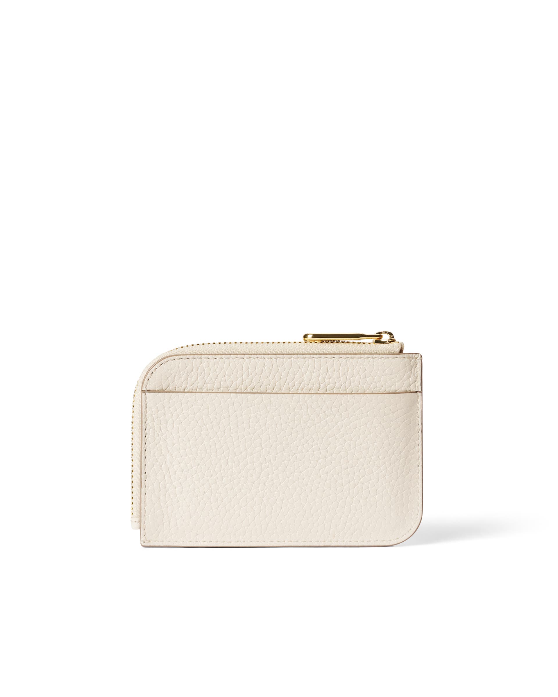 ECCO® Zipped Pebbled Leather Card Case - Beige - Back