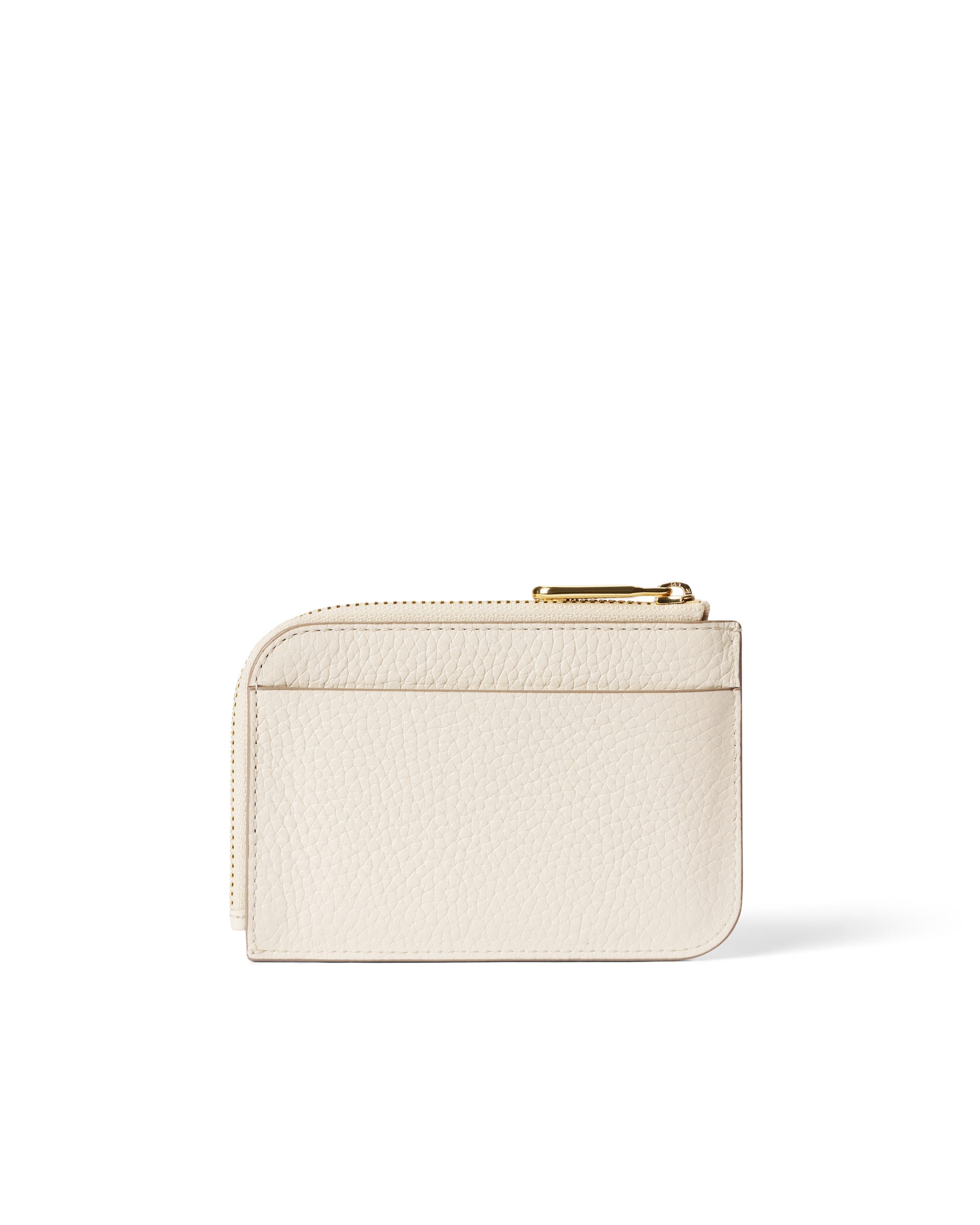 ECCO® Zipped Pebbled Leather Card Case - Beige - Back