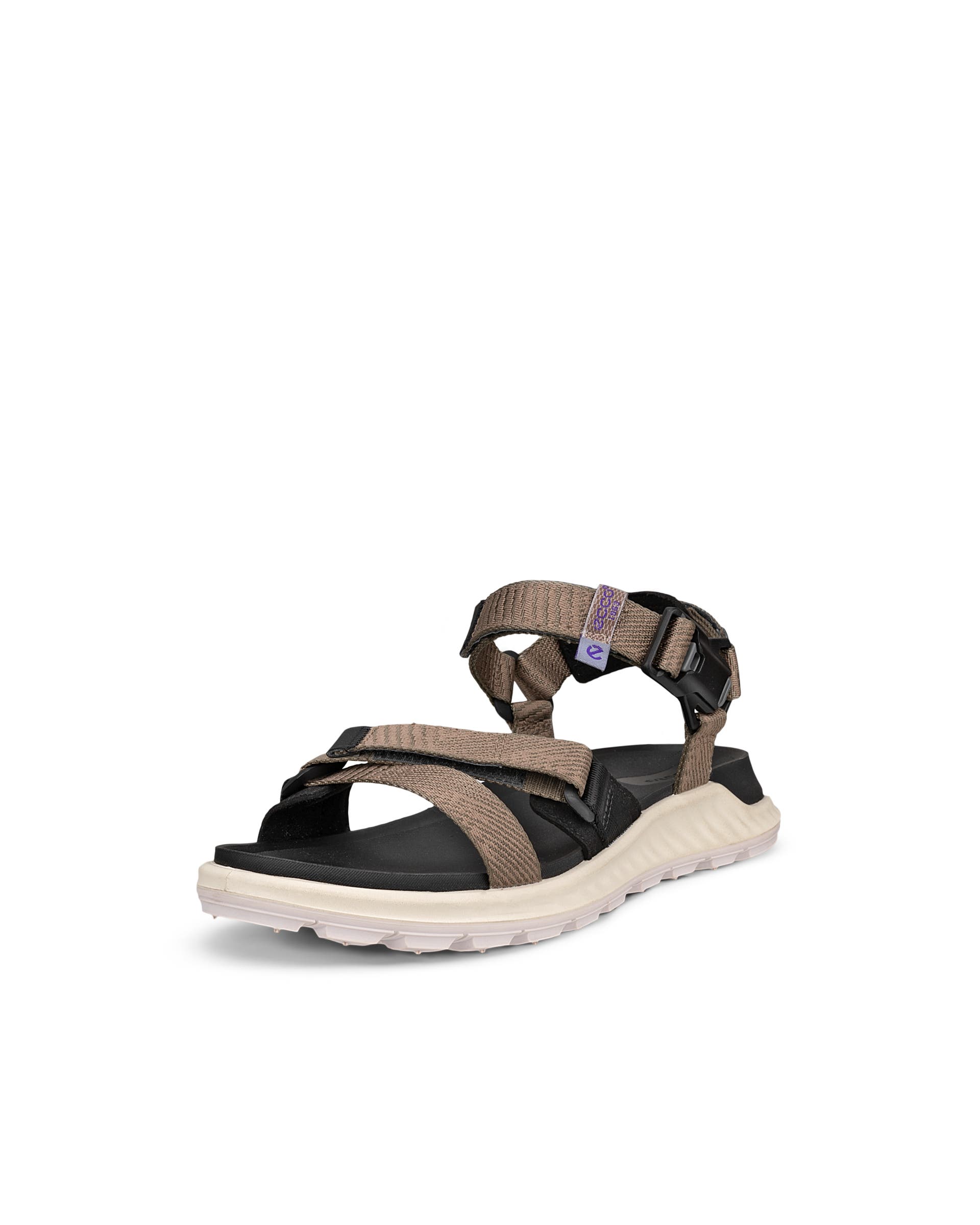 Women's ECCO® Exowrap Textile Sandal - Beige - Main