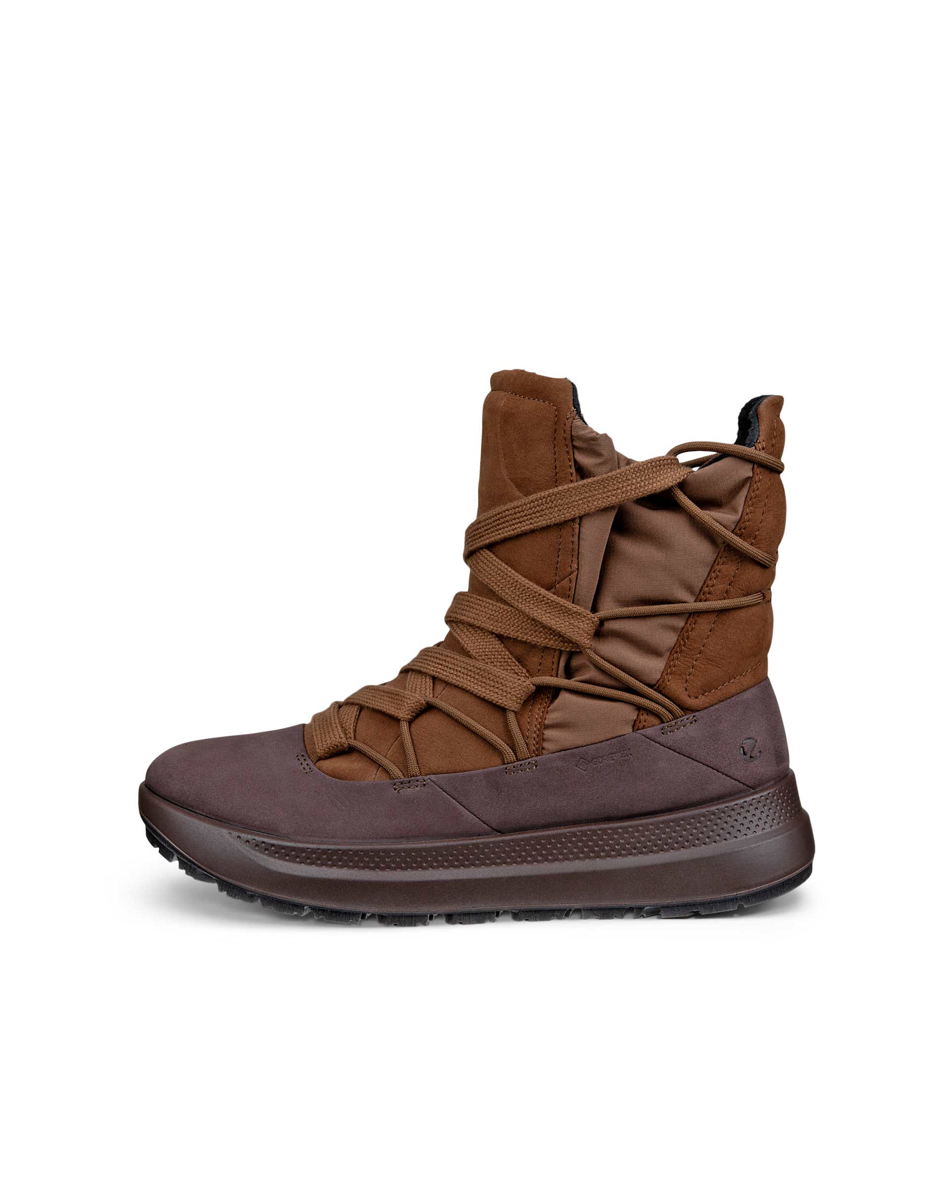 Women's ECCO® SOLICE Nubuck Gore-Tex Mid-Cut Outdoor Boot - Brown - Outside