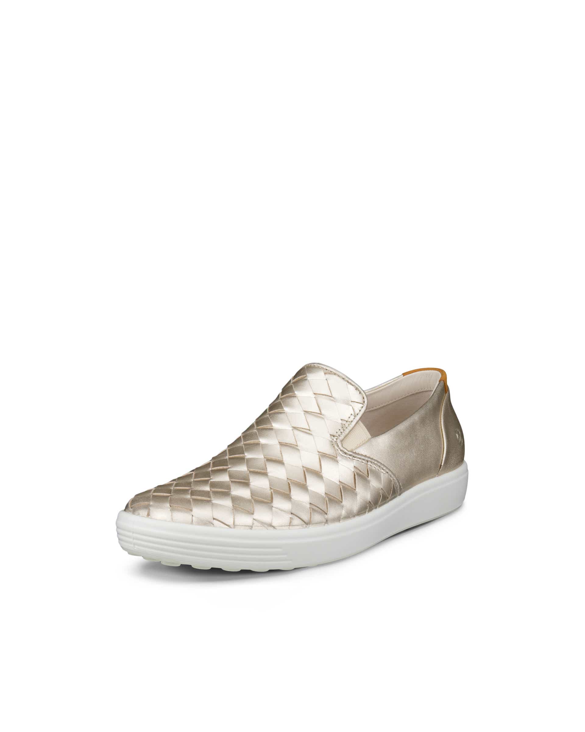 Women's ECCO® Soft 7 Woven Leather Slip-On - Metallics - Main