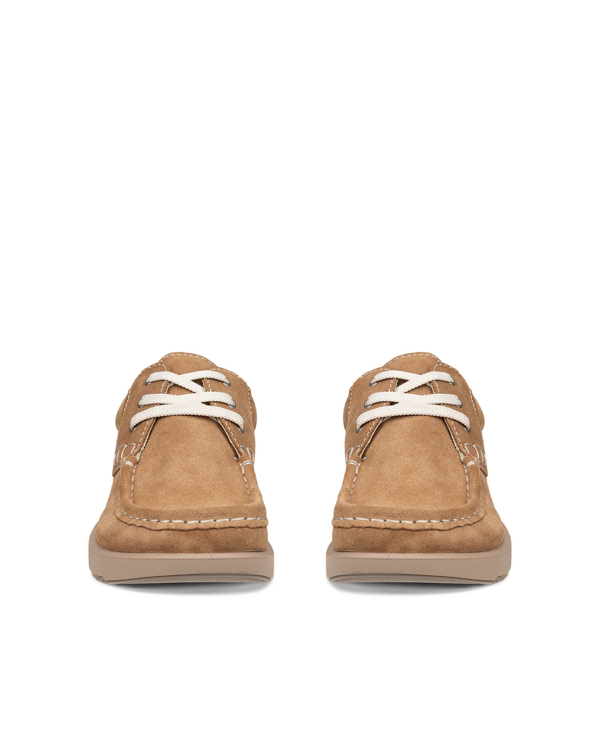 Damskie zamszowe buty z ozdobnym szwem ECCO® JOKE - Brązowy - Front pair