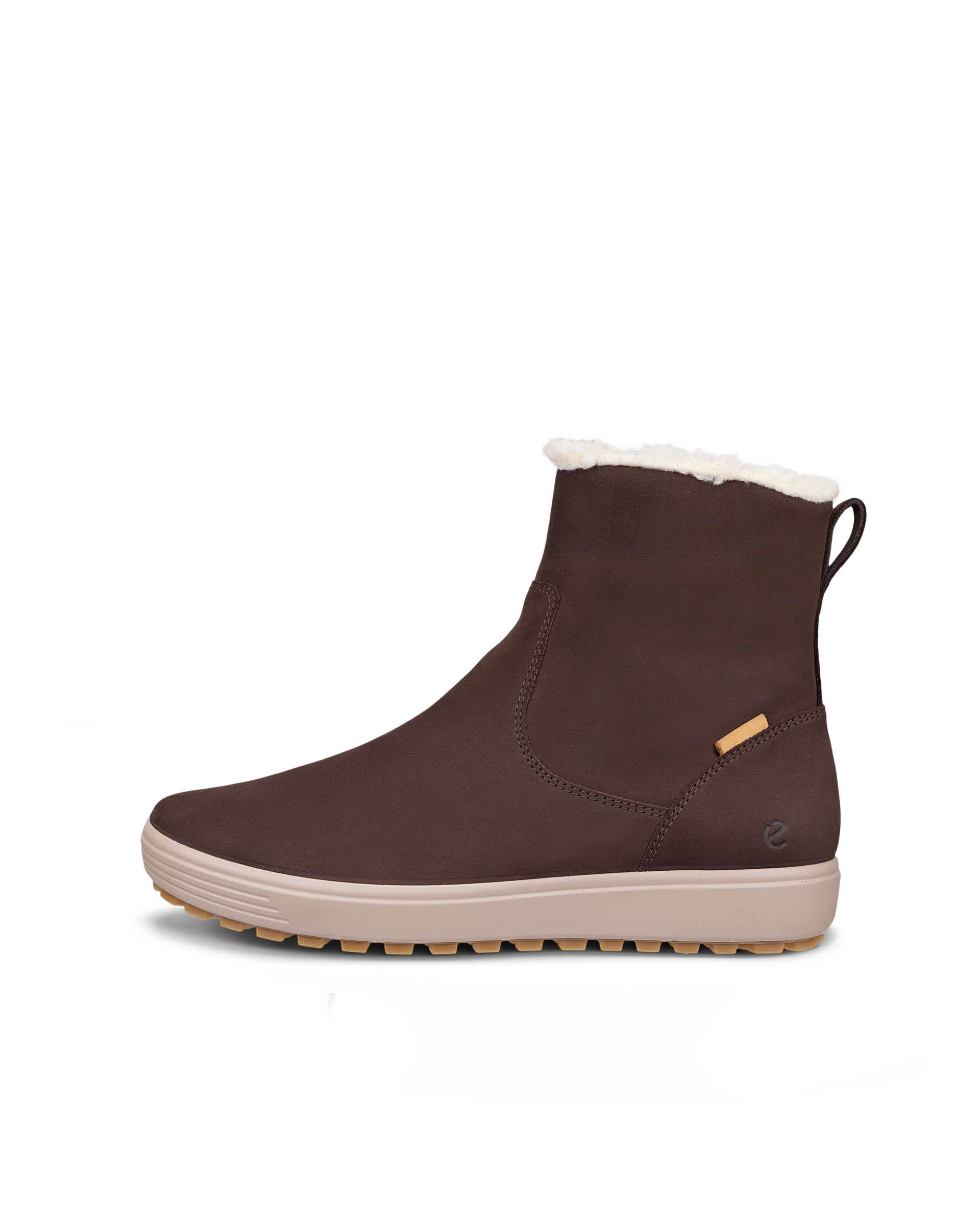Women's ECCO® SOFT 7 TRED Nubuck Waterproof Mid-Cut Boot - Brown - Outside