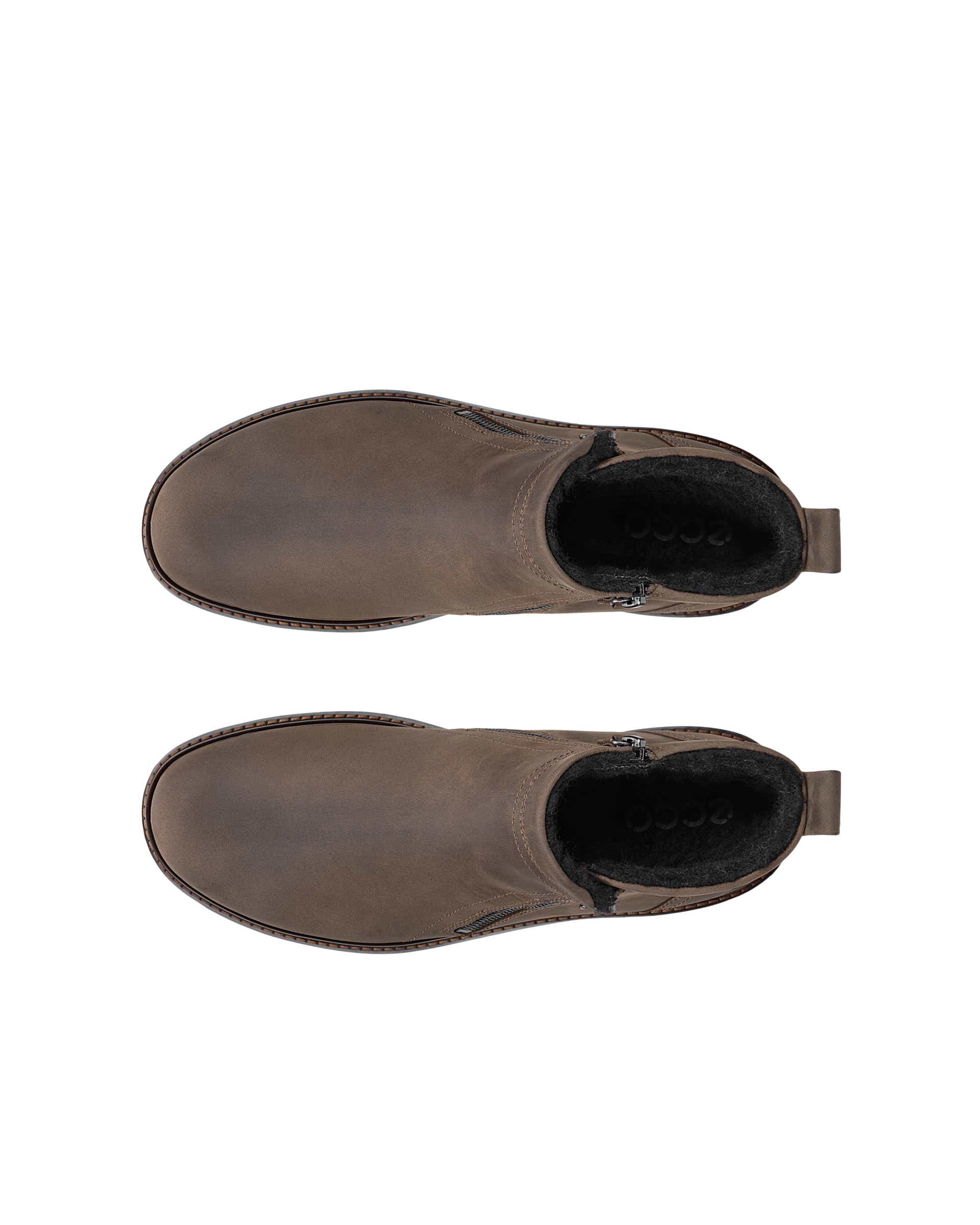 Pánská nubuková kotníčková obuv na zip s Gore Texem ECCO® TURN - Hnědá - Top left pair