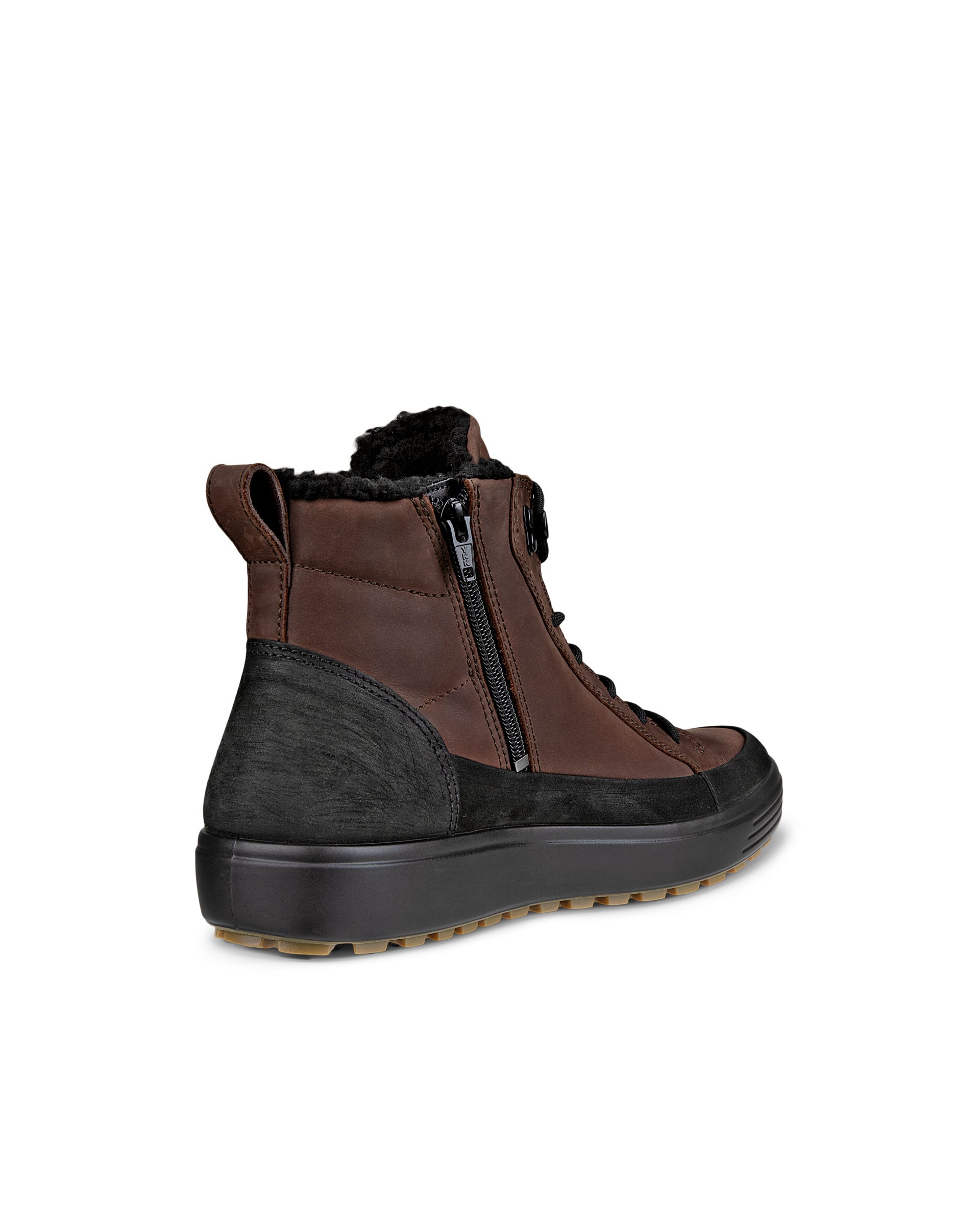 Men's ECCO® Soft 7 Tred Nubuck Gore-Tex High-Top Boot - Brown - Back