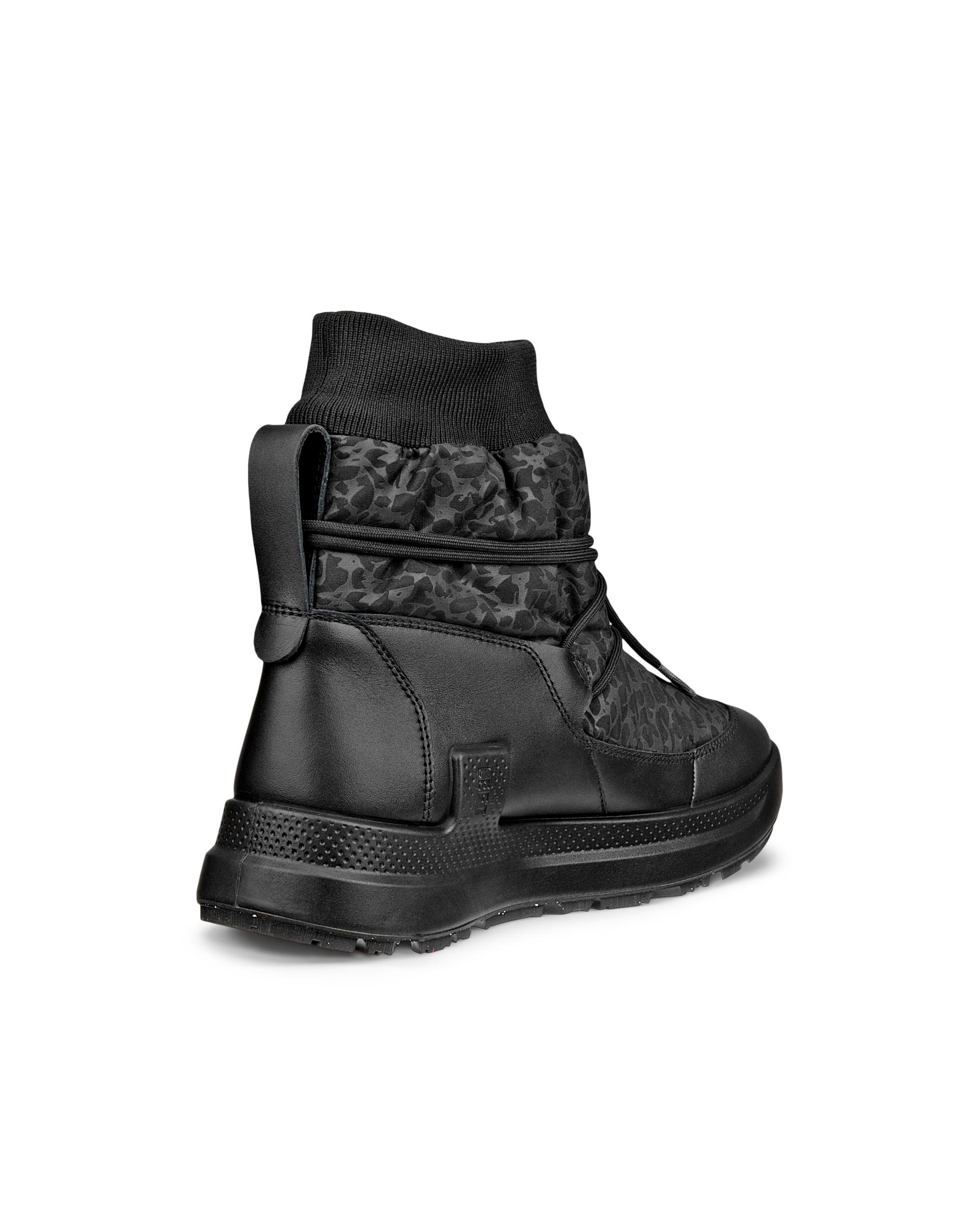 Damskie tekstylne wysokie buty ECCO® SOLICE - Czarny - Back