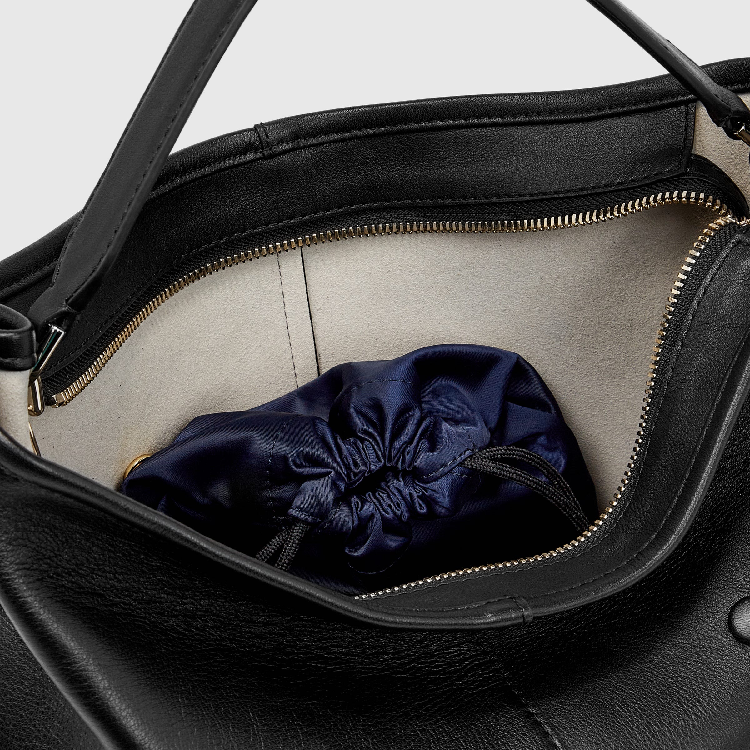 ECCO® Takeaway Leather Shoulder Bag - Black - Inside