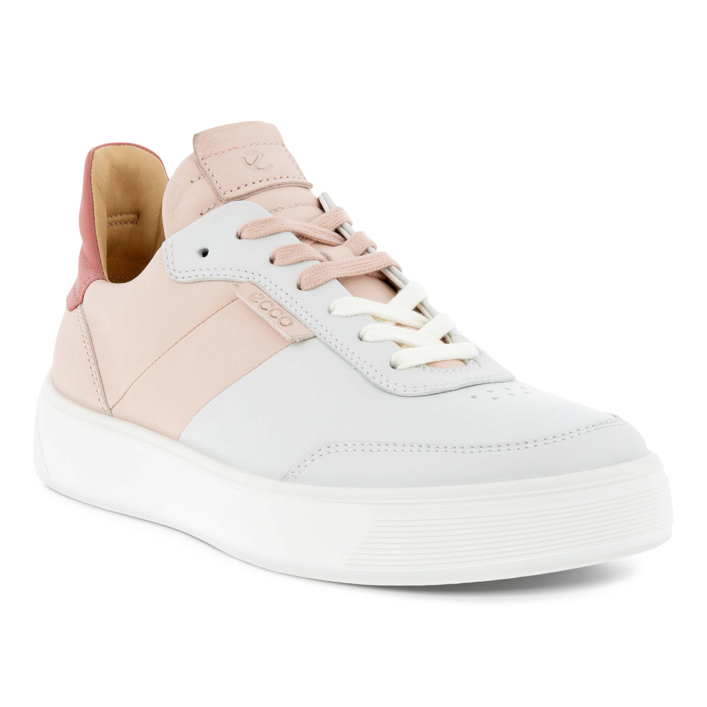 Women's ECCO® Street Tray Leather Sneaker - Pink - Main