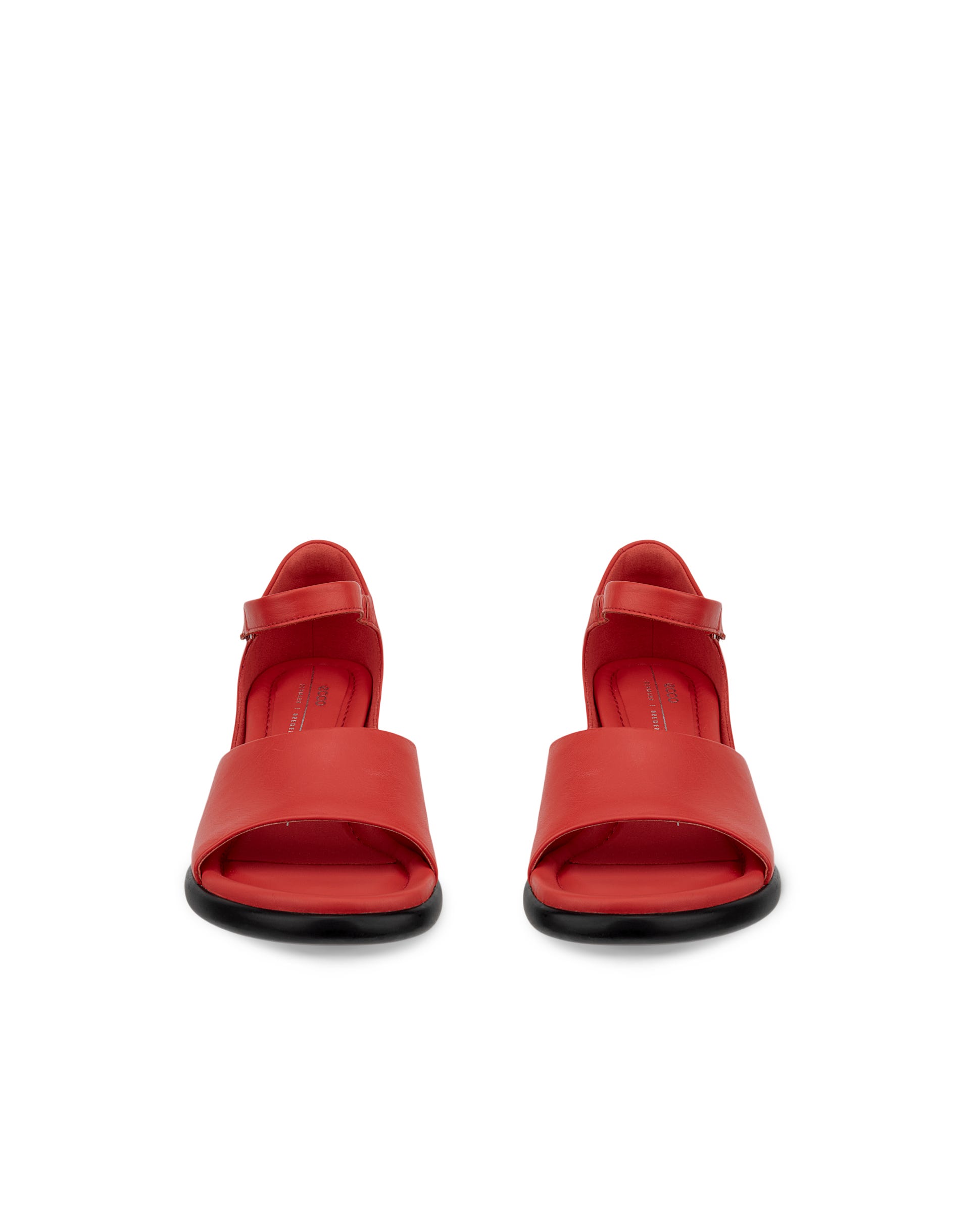 Damskie skórzane sandały na obcasie ECCO® Sculpted Sandal LX 55 - Czerwony - Front pair