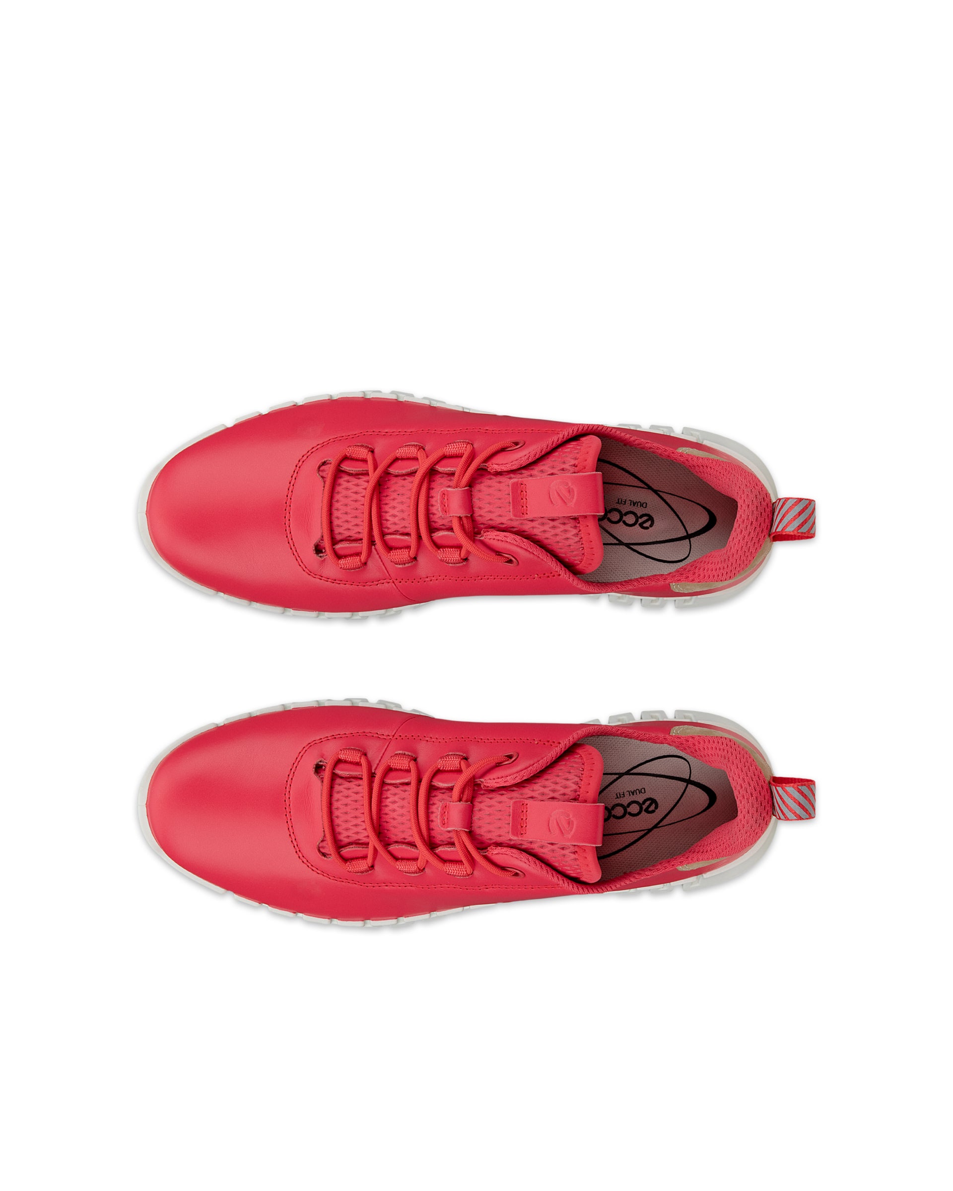 Women's ECCO® Gruuv Leather Trainer - Pink - Top left pair