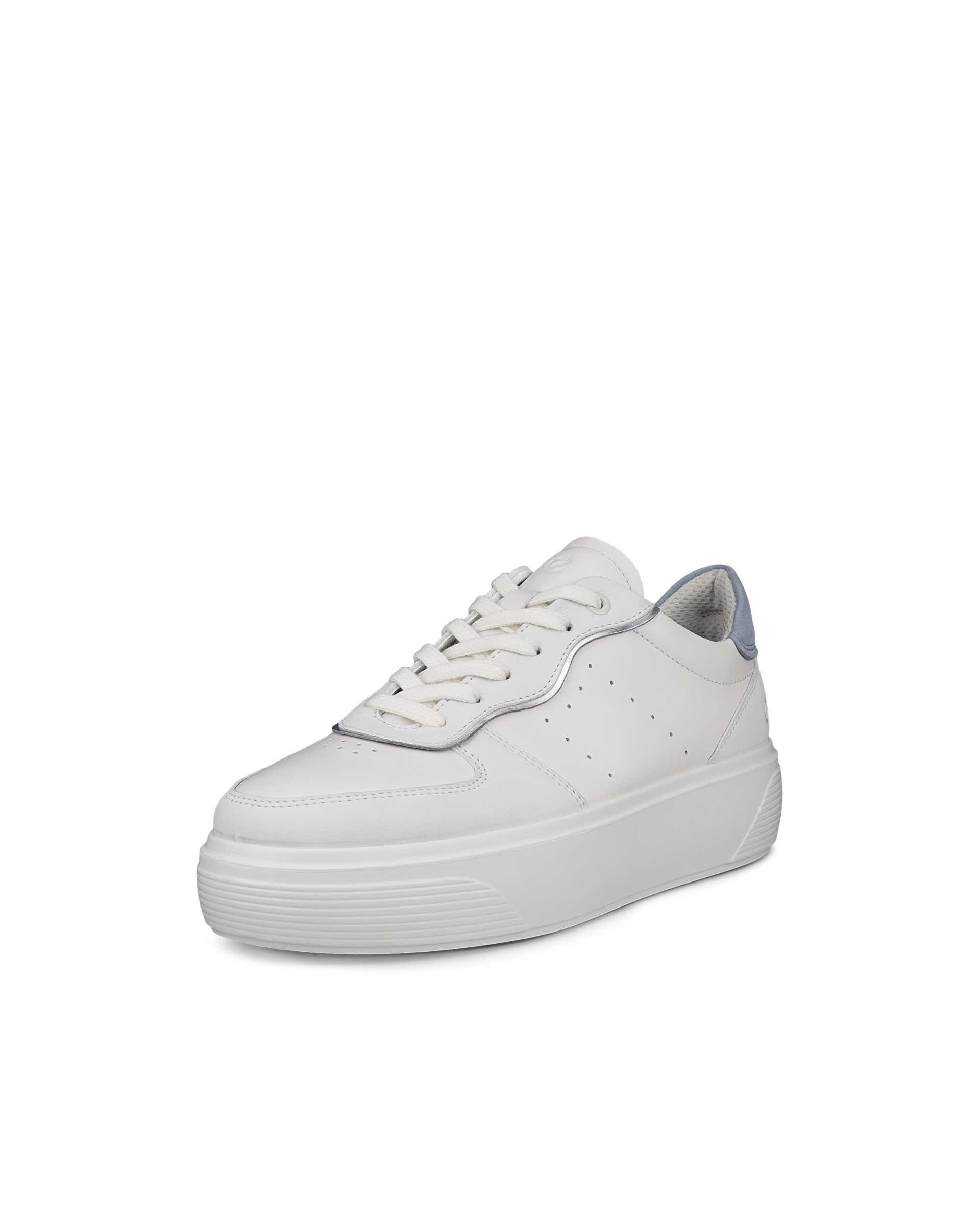 ECCO® Street Platform baskets en cuir pour femme - Blanc - Main